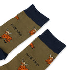 Bare Kind Save the Green Highland Cow Bamboo Socks