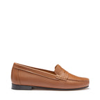 Hugs & Co Womens Penny Loafers Leather Sole Tan Leather