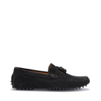 Hugs & Co Mens Tasselled Driving Loafers Black Suede