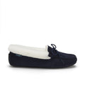 Hugs & Co Womens Slippers Sheepskin Navy Blue Suede