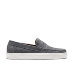 Hugs & Co Mens Slip-on Sneaker Loafers Slate Grey Suede