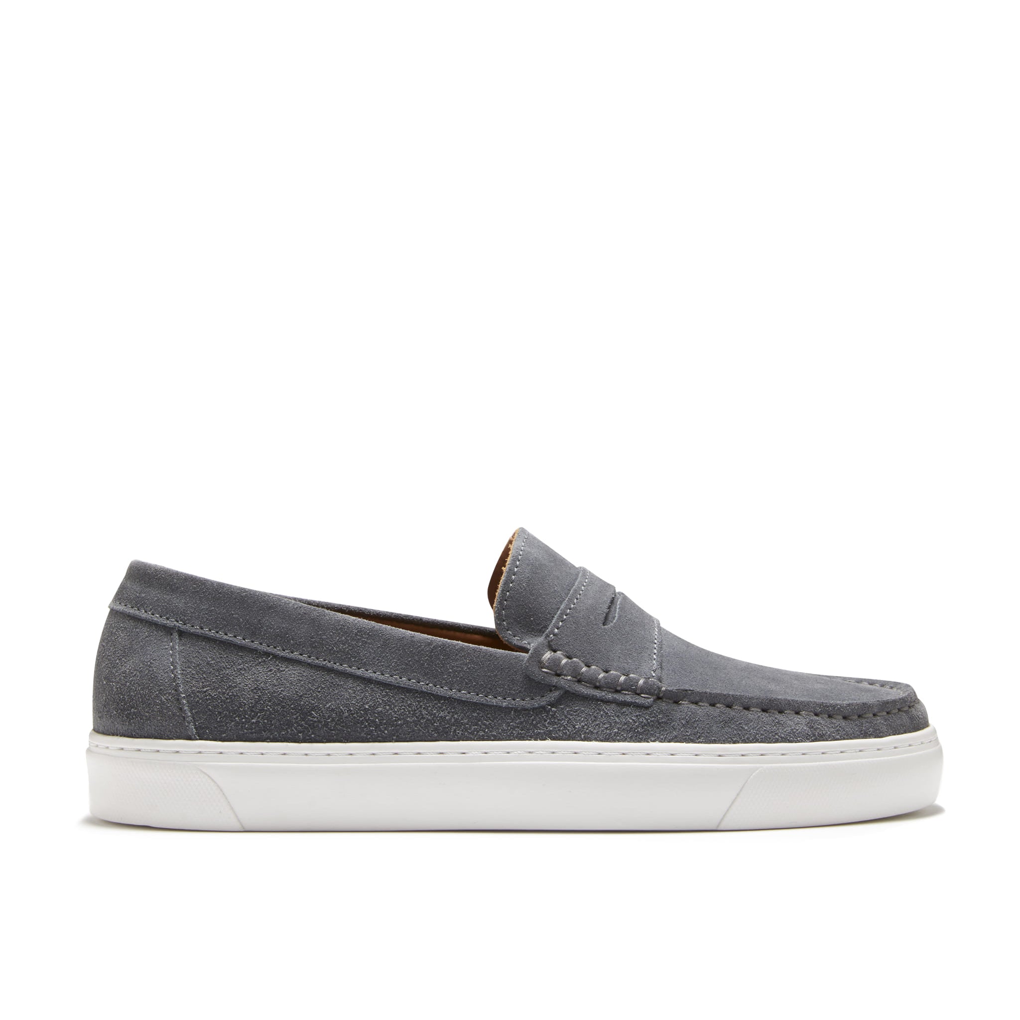 Hugs & Co Mens Slip-on Sneaker Loafers Slate Grey Suede