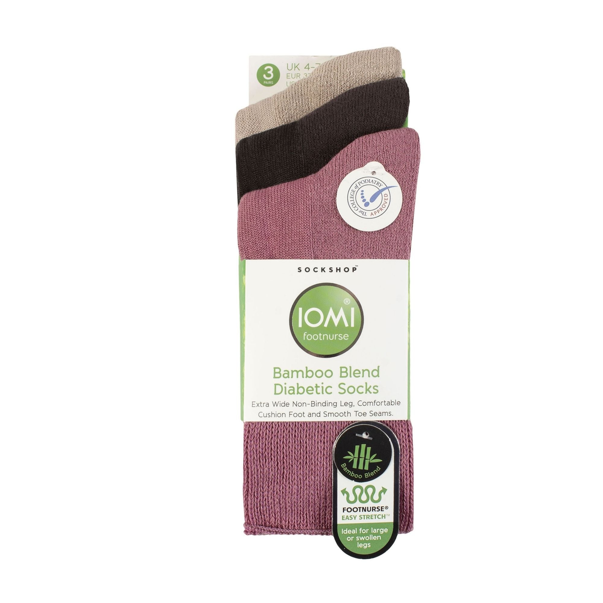 Sock Snob 3 Pack Extra Wide Bamboo Diabetic Socks for Swollen Legs