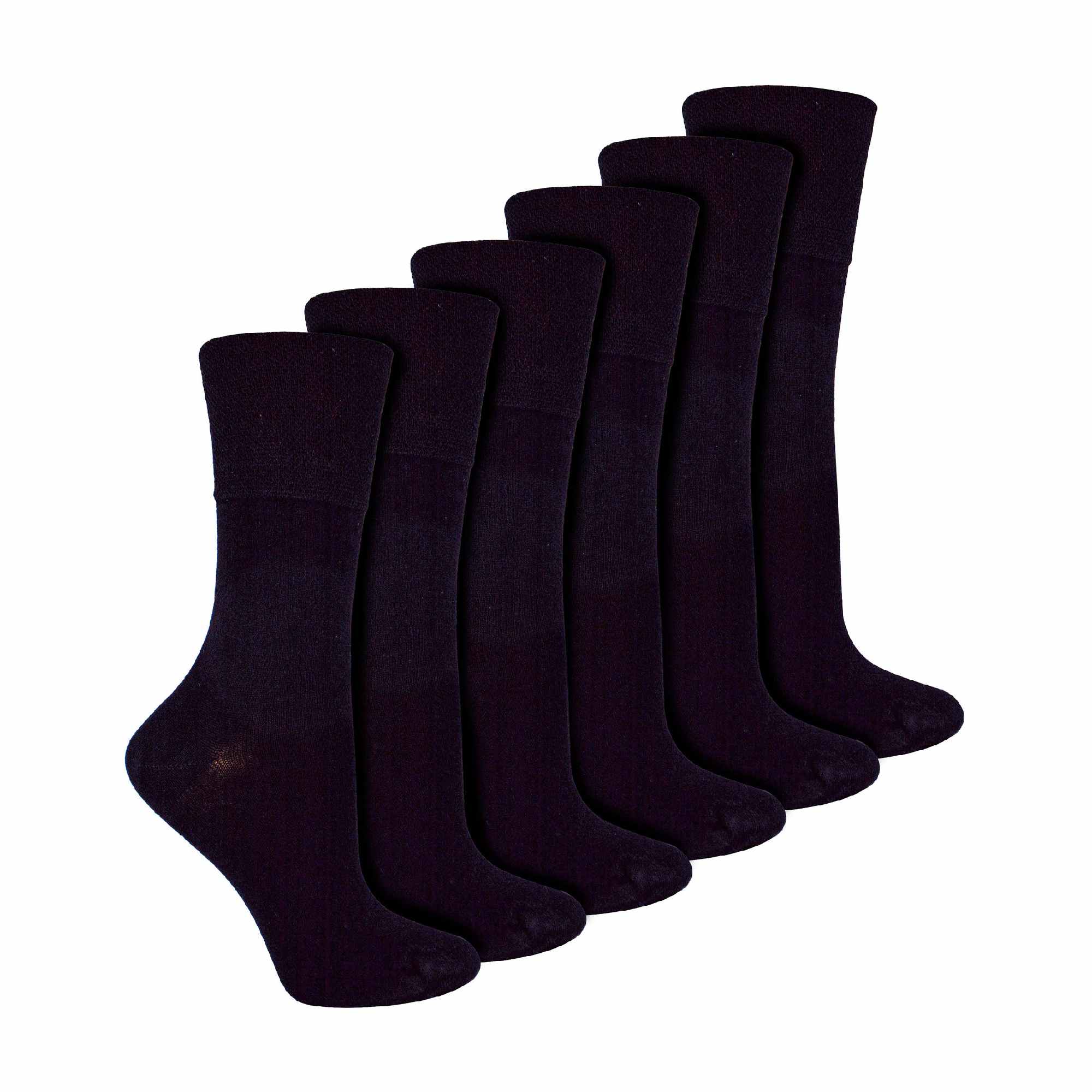 Gentle Grip 6 Pack Womens Non Elastic Bamboo Diabetic Socks