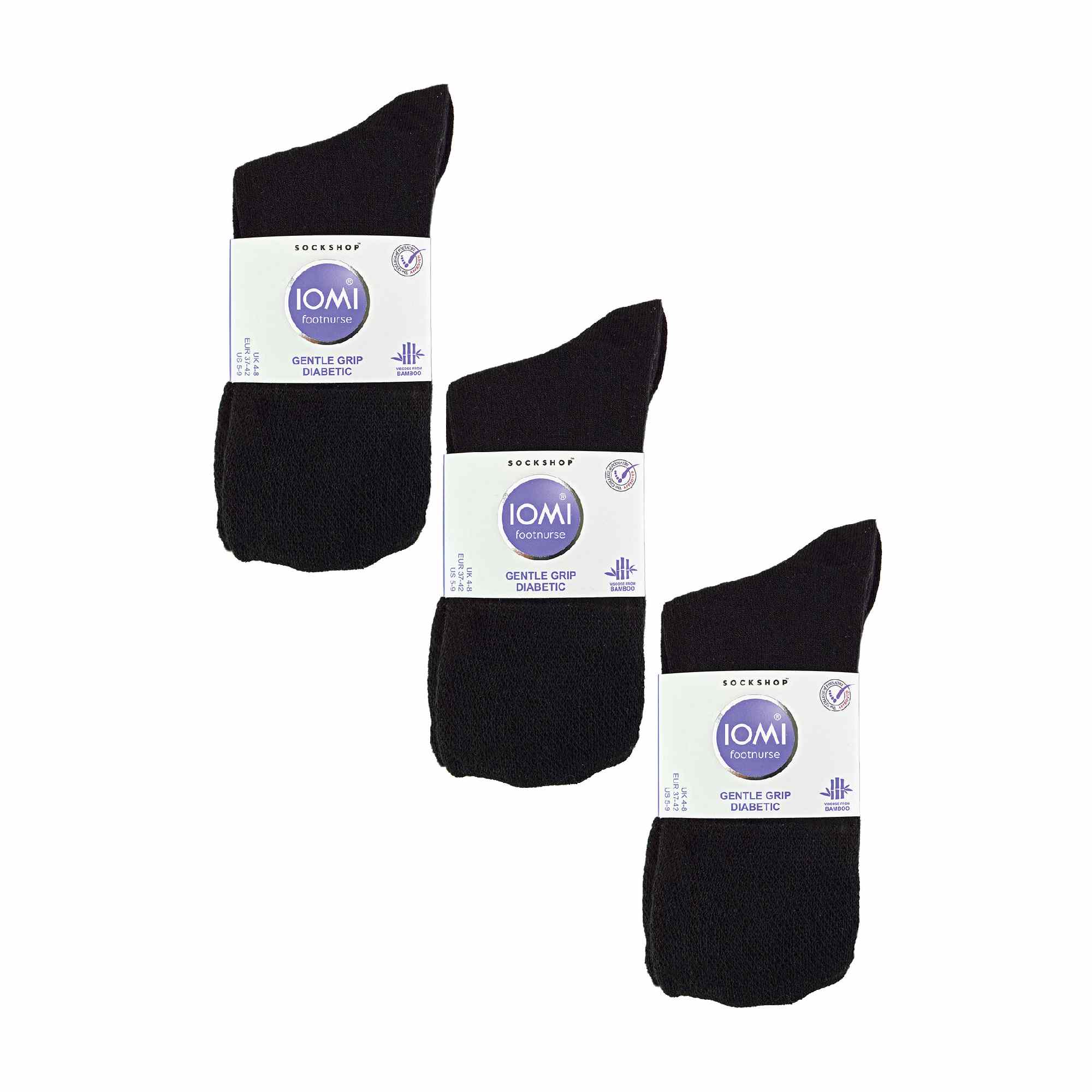 Gentle Grip 6 Pack Womens Non Elastic Bamboo Diabetic Socks