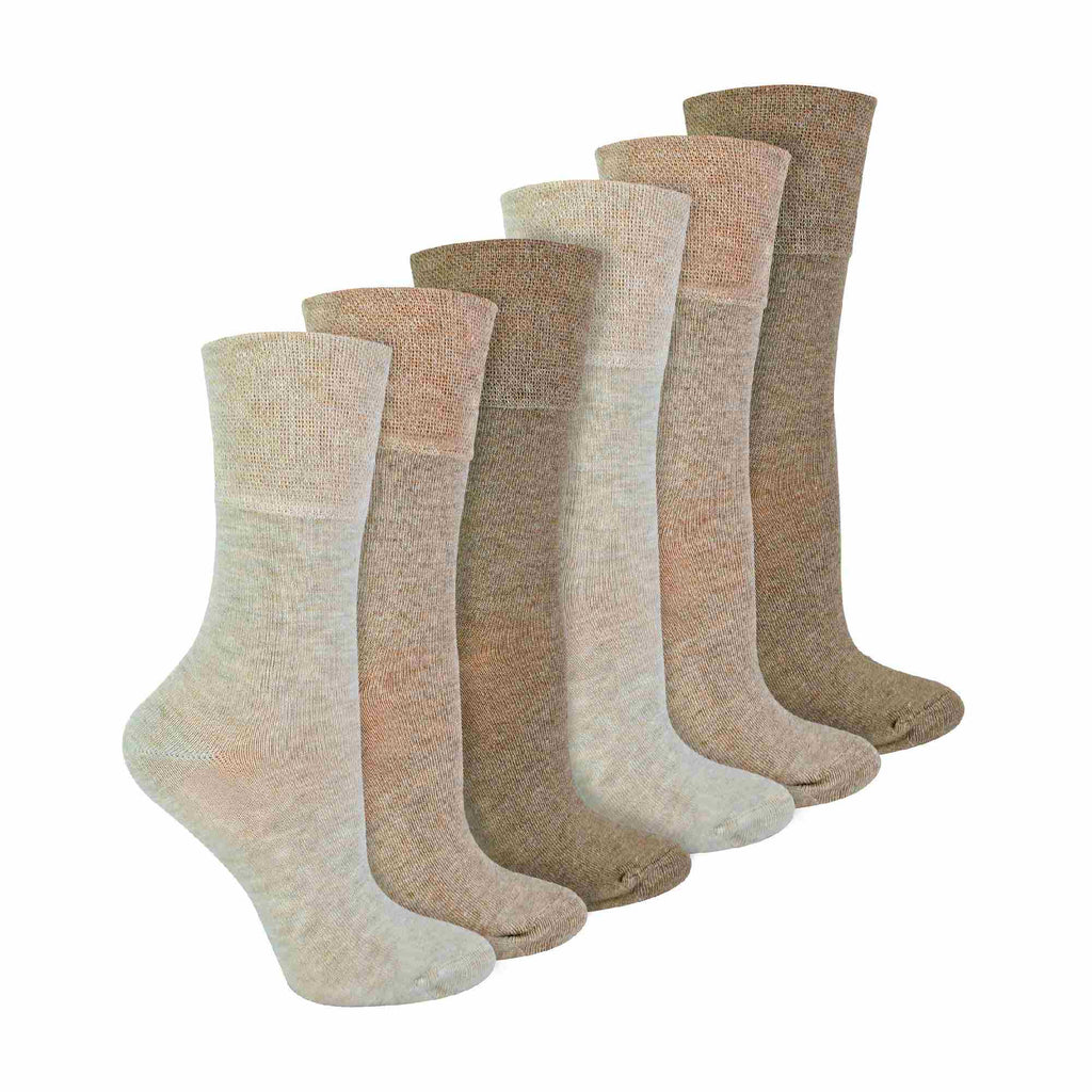 Gentle Grip 6 Pack Womens Non Elastic Bamboo Diabetic Socks