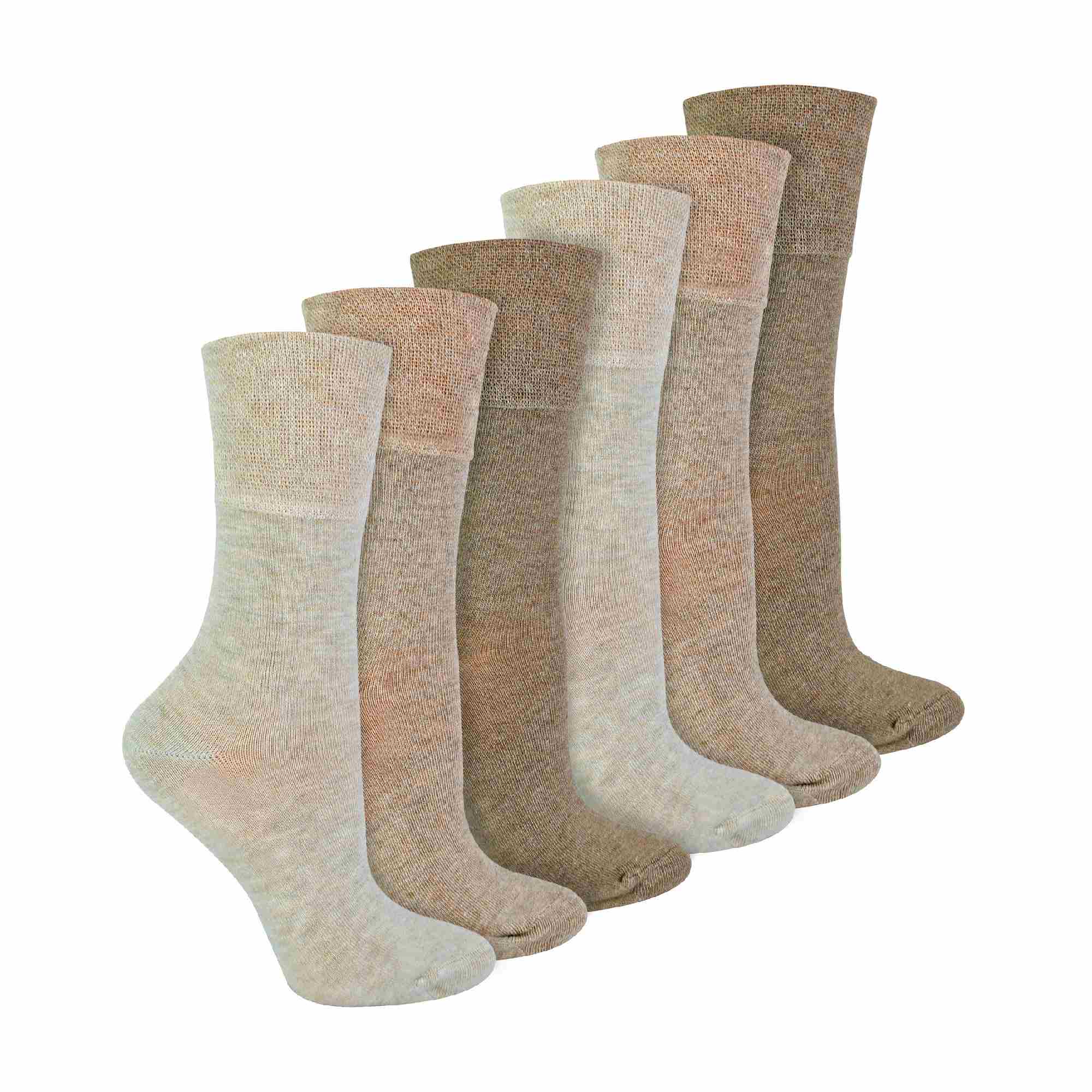 Gentle Grip 6 Pack Womens Non Elastic Bamboo Diabetic Socks