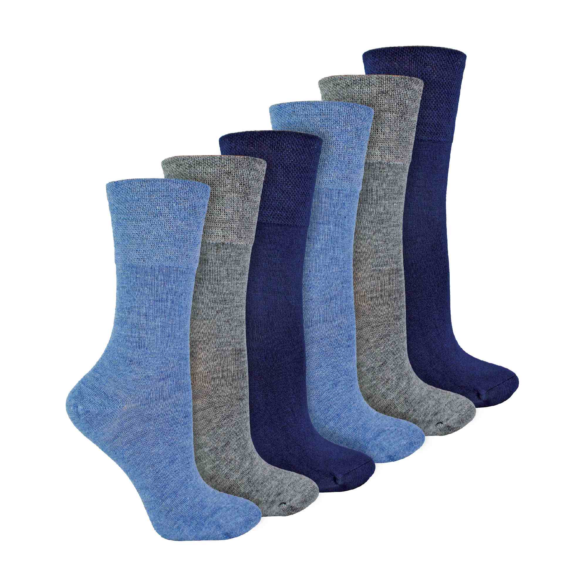 Gentle Grip 6 Pack Womens Non Elastic Bamboo Diabetic Socks
