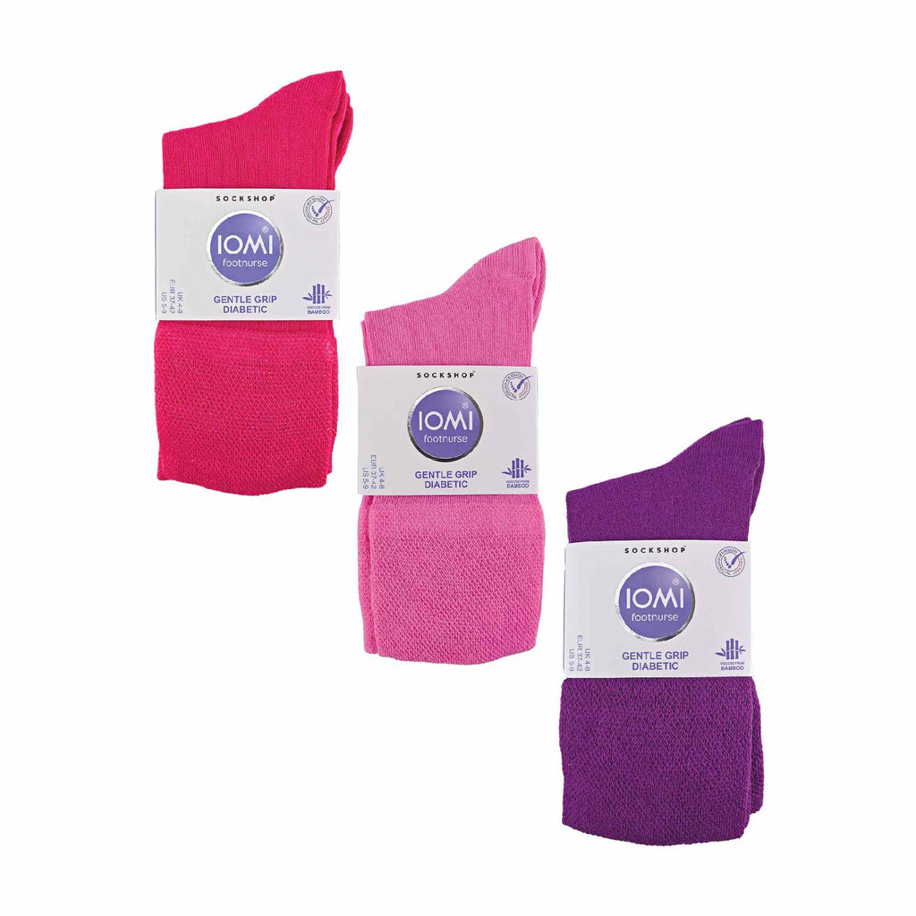 Gentle Grip 6 Pack Womens Non Elastic Bamboo Diabetic Socks