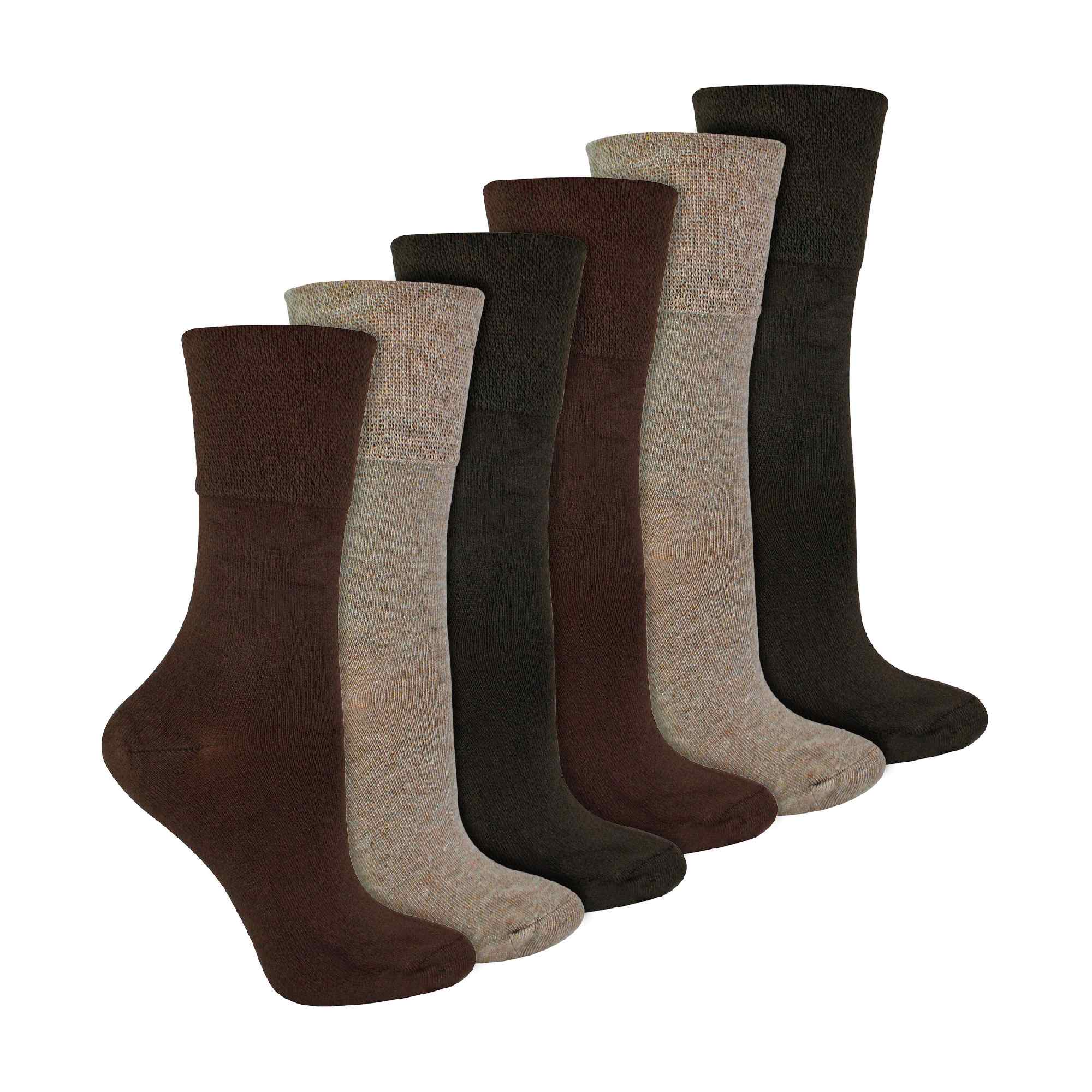 Gentle Grip 6 Pack Womens Non Elastic Bamboo Diabetic Socks
