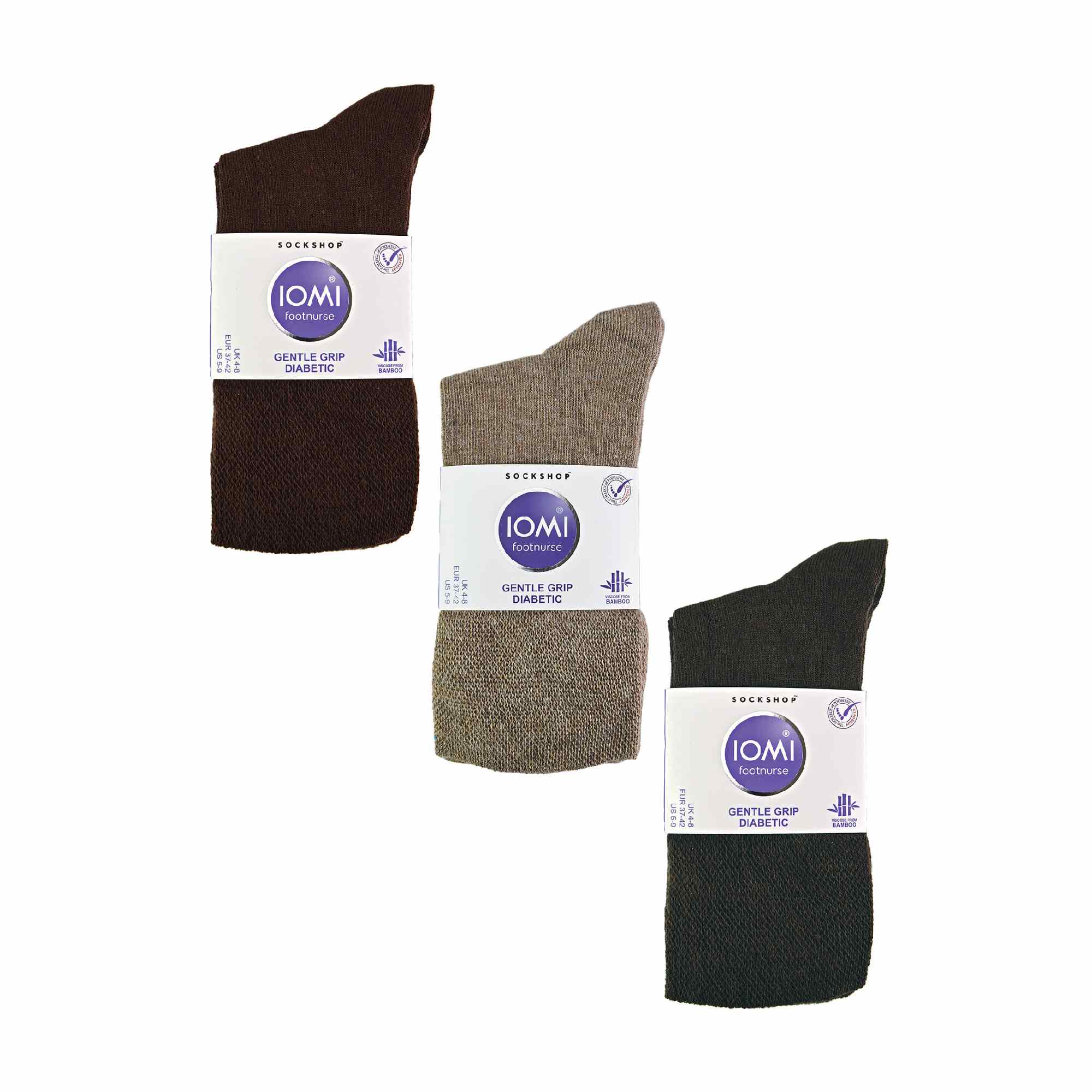 Gentle Grip 6 Pack Womens Non Elastic Bamboo Diabetic Socks