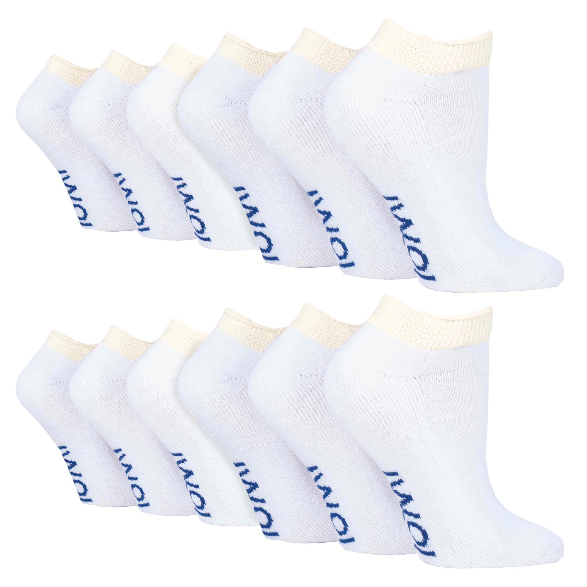 IOMI 12 Pair Unisex Low-Cut Diabetic Trainer Socks: Ideal for Swollen Feet and Ankle