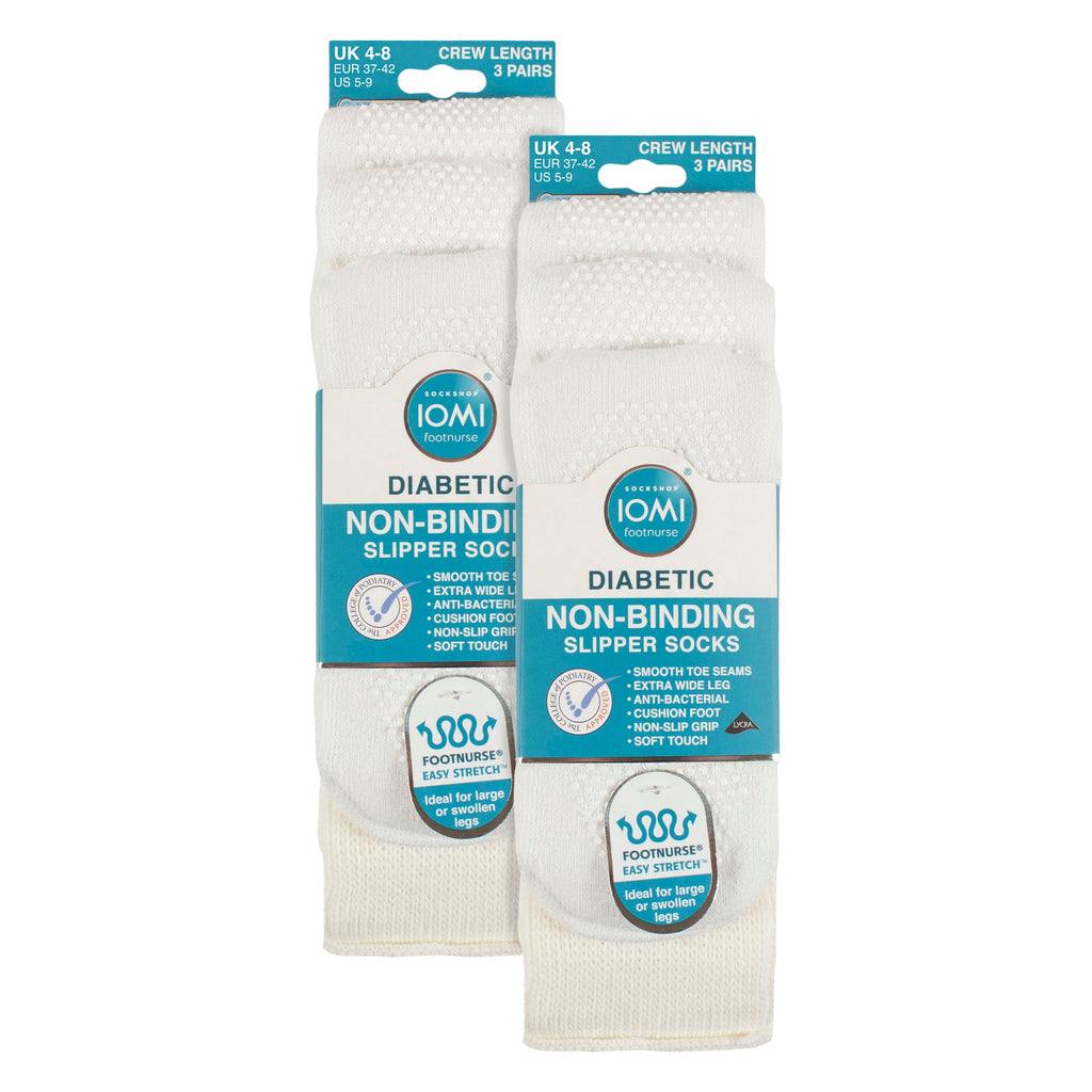 IOMI 6 Pack Diabetic Bed Socks with Grips