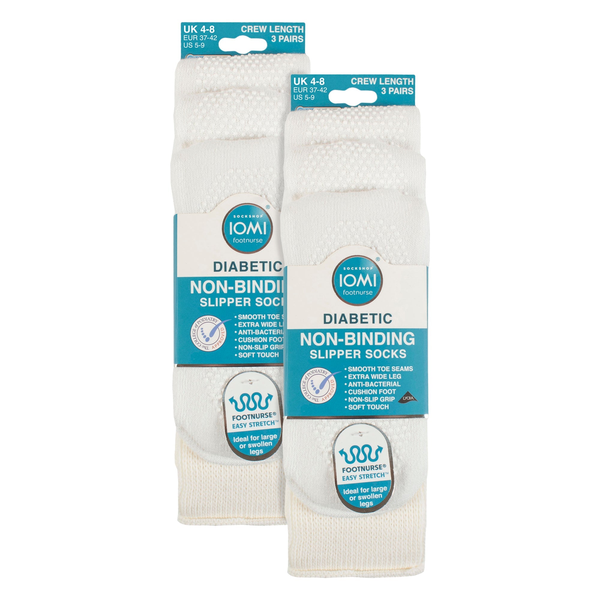 IOMI 6 Pack Diabetic Bed Socks with Grips