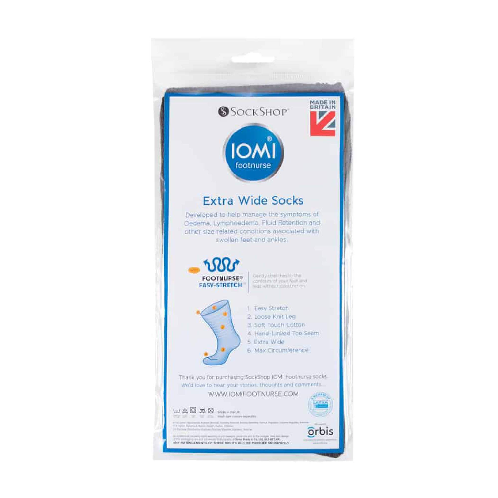 Sock Snob 1 Pack Extra Wide Loose Fit Cotton Oedema Socks for Swollen Ankles