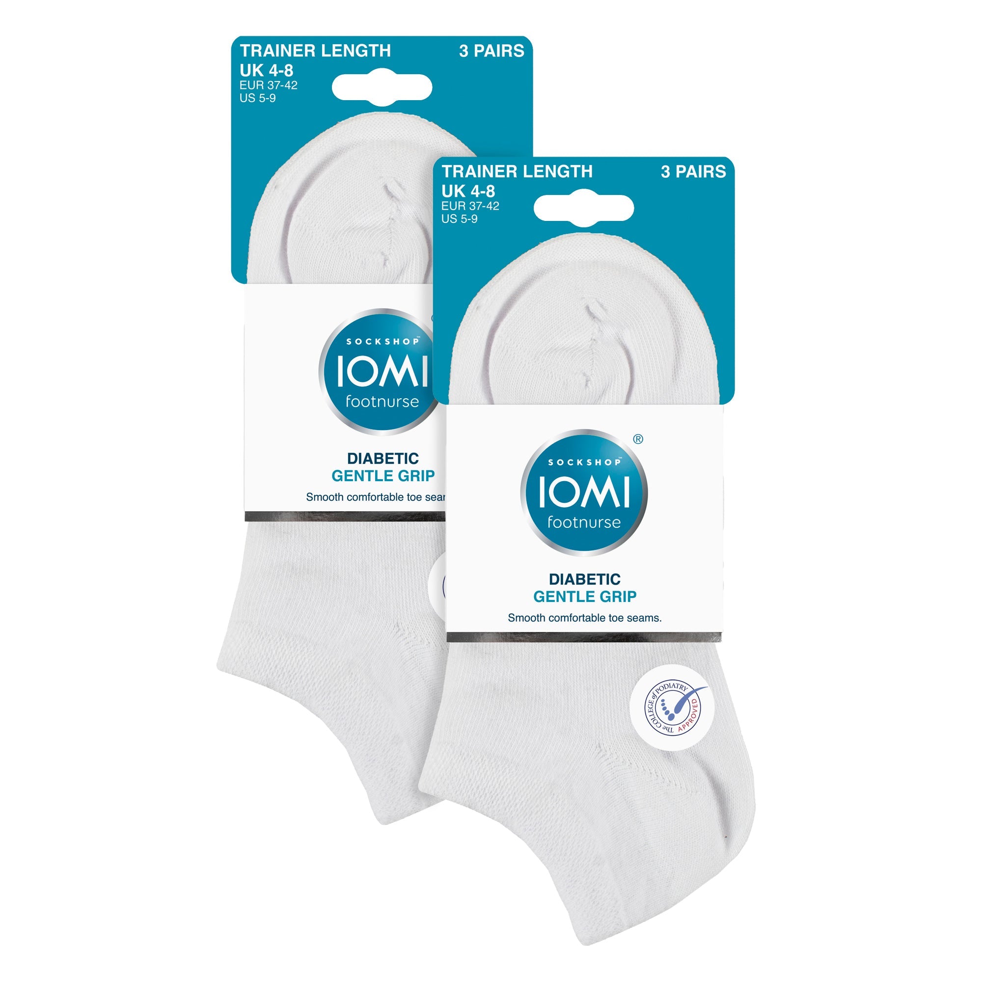 IOMI 6 Pack Womens Diabetic Trainer Socks Extra Wide Socks for Swollen Feet