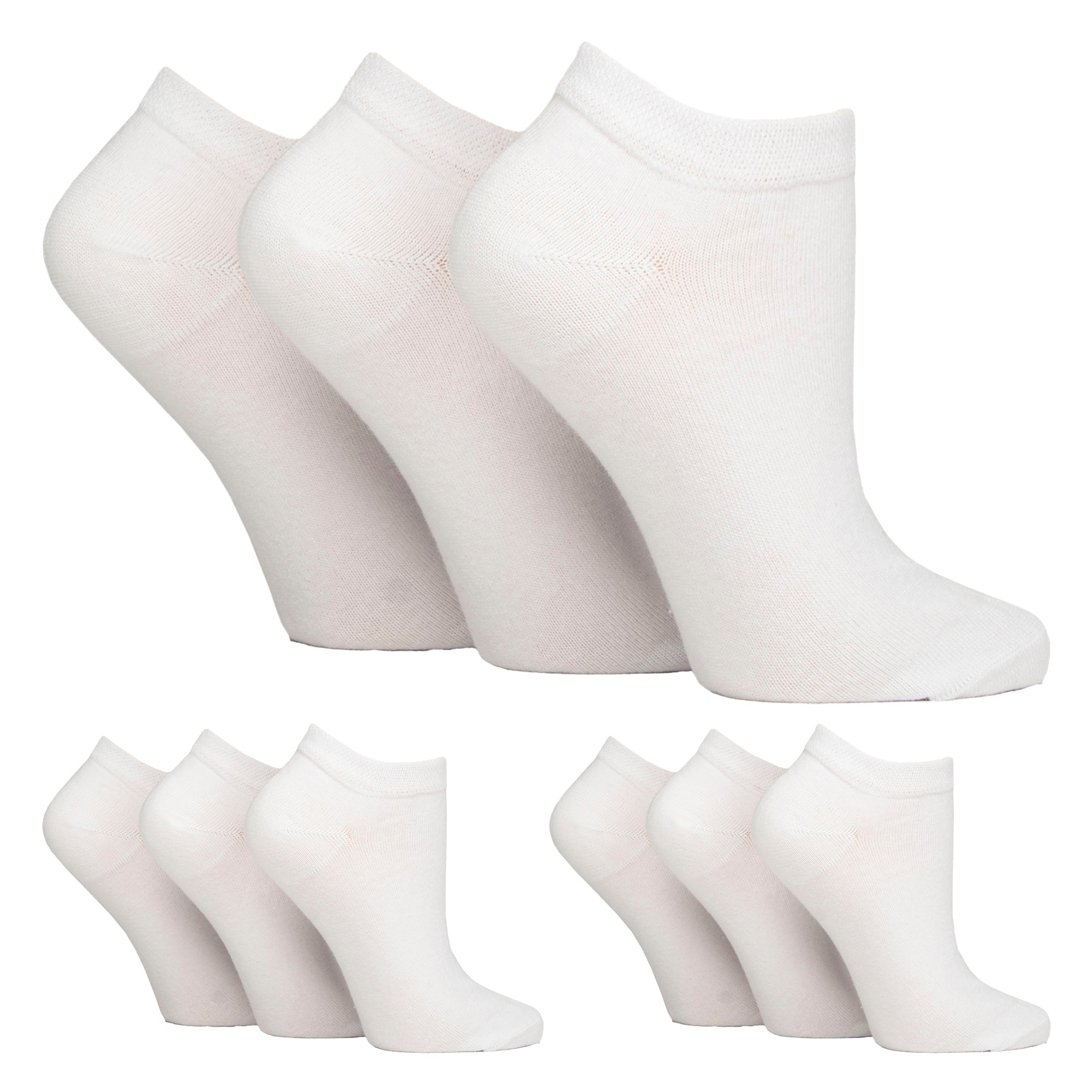 IOMI 9 Pack Womens Diabetic Trainer Socks