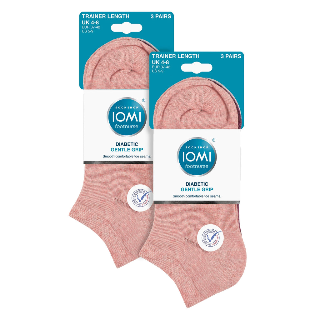 IOMI 6 Pack Womens Diabetic Trainer Socks Extra Wide Socks for Swollen Feet