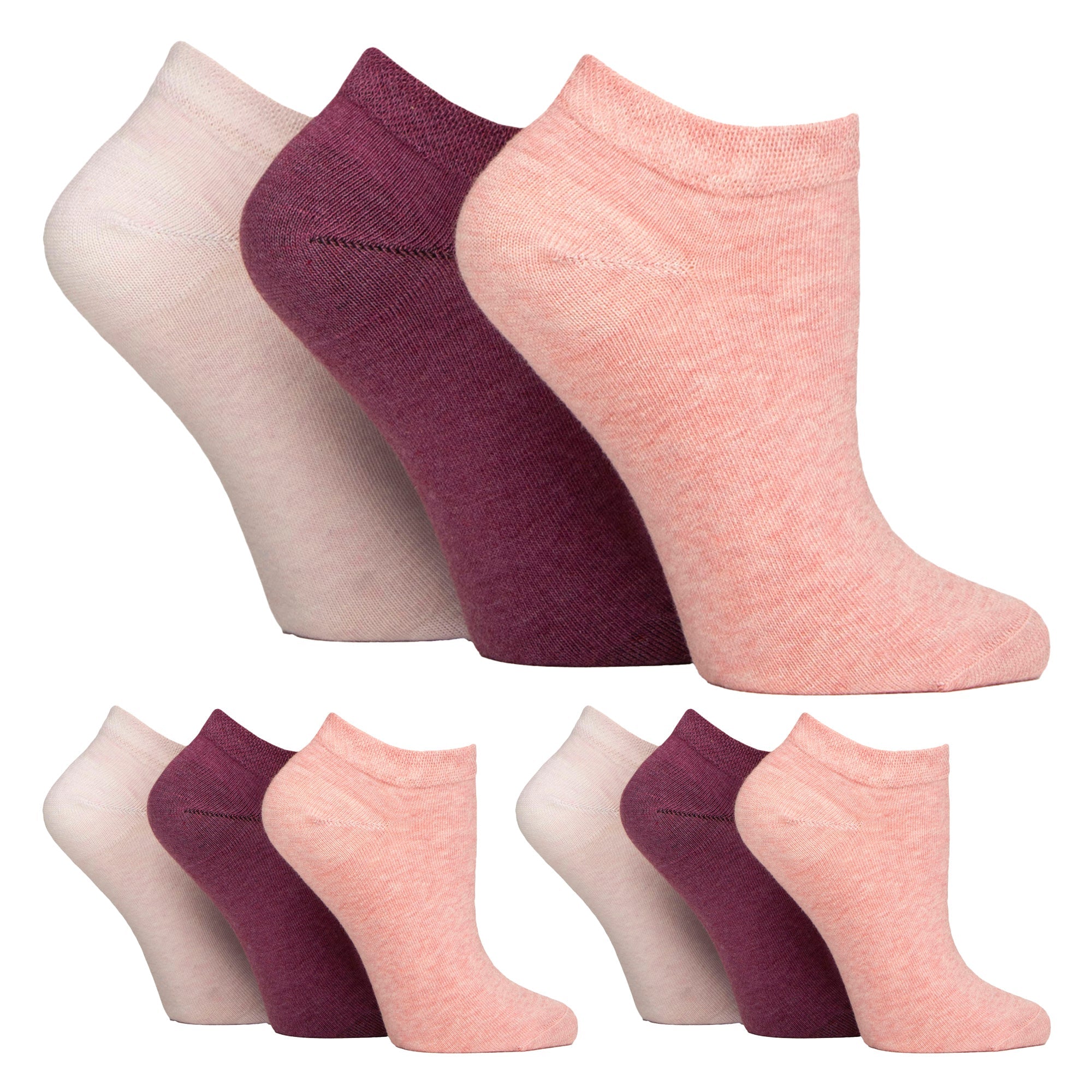 IOMI 9 Pack Womens Diabetic Trainer Socks