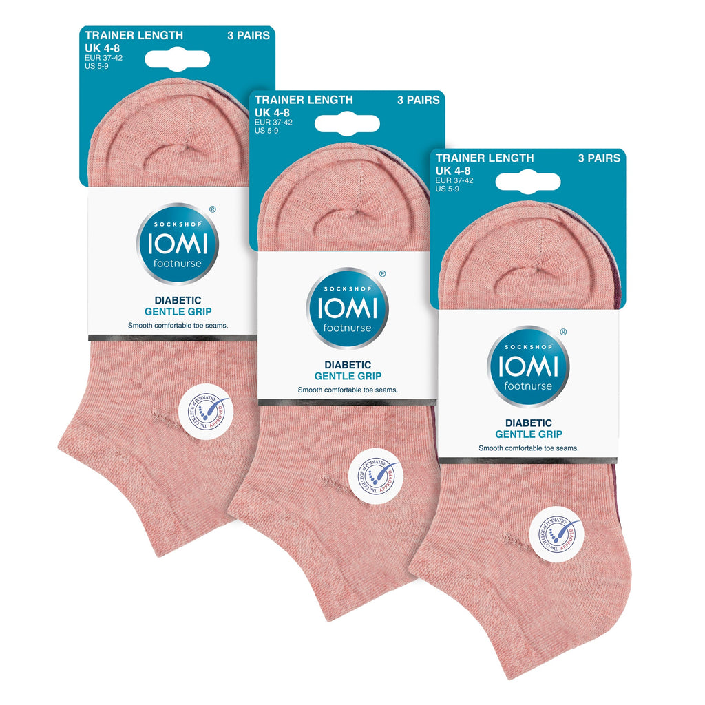 IOMI 9 Pack Womens Diabetic Trainer Socks