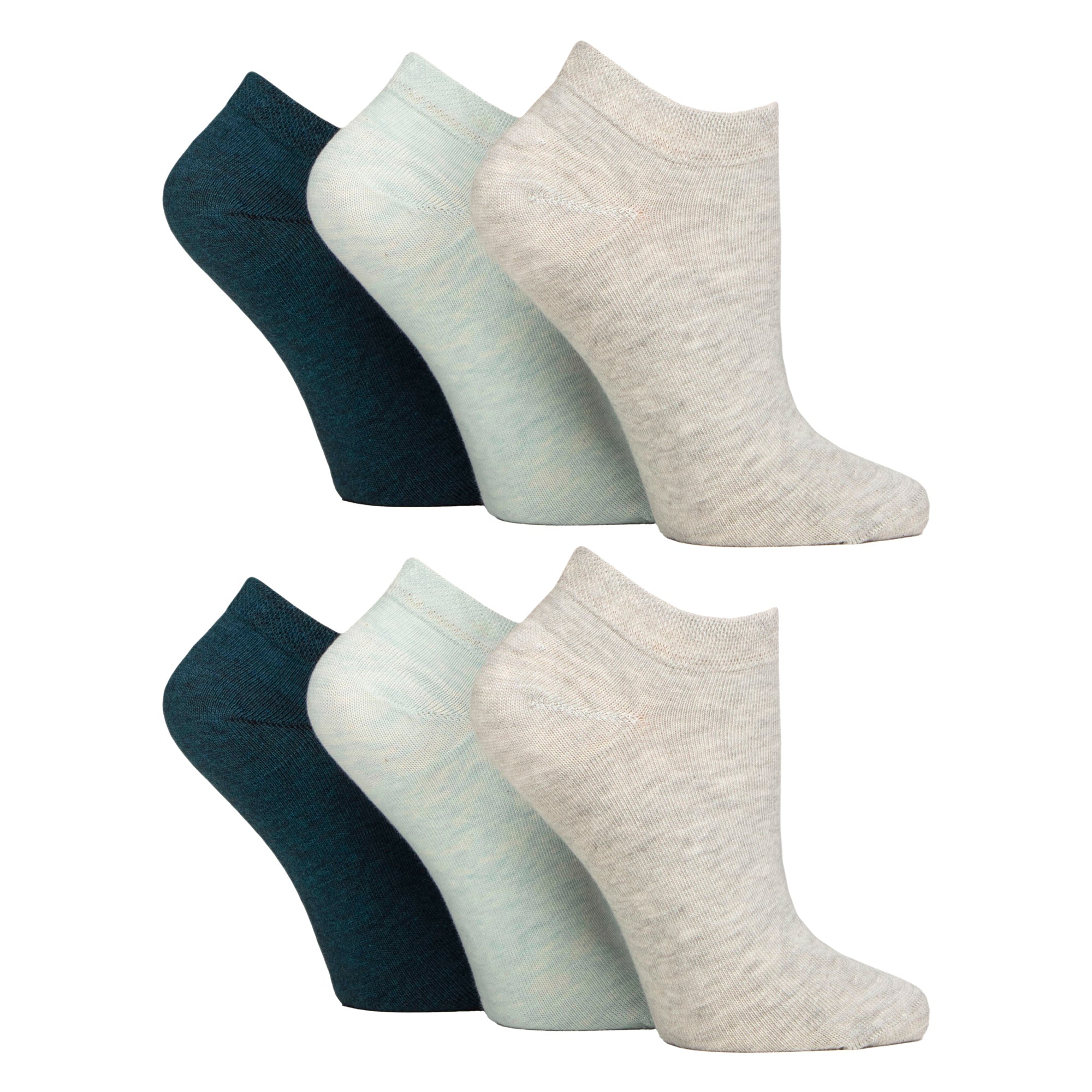 IOMI 6 Pack Womens Diabetic Trainer Socks Extra Wide Socks for Swollen Feet