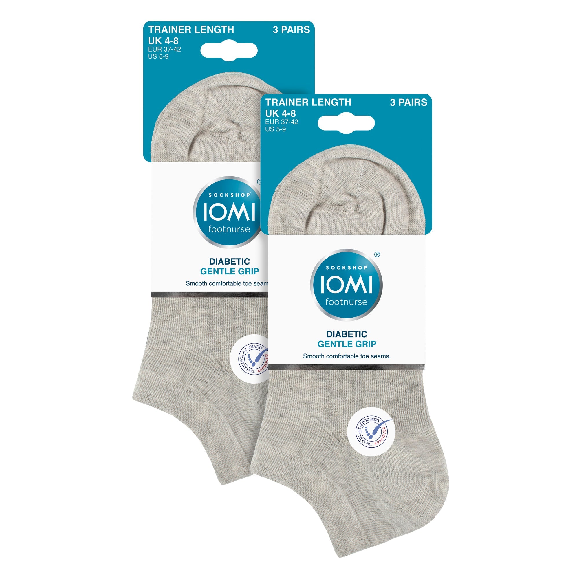 IOMI 6 Pack Womens Diabetic Trainer Socks Extra Wide Socks for Swollen Feet