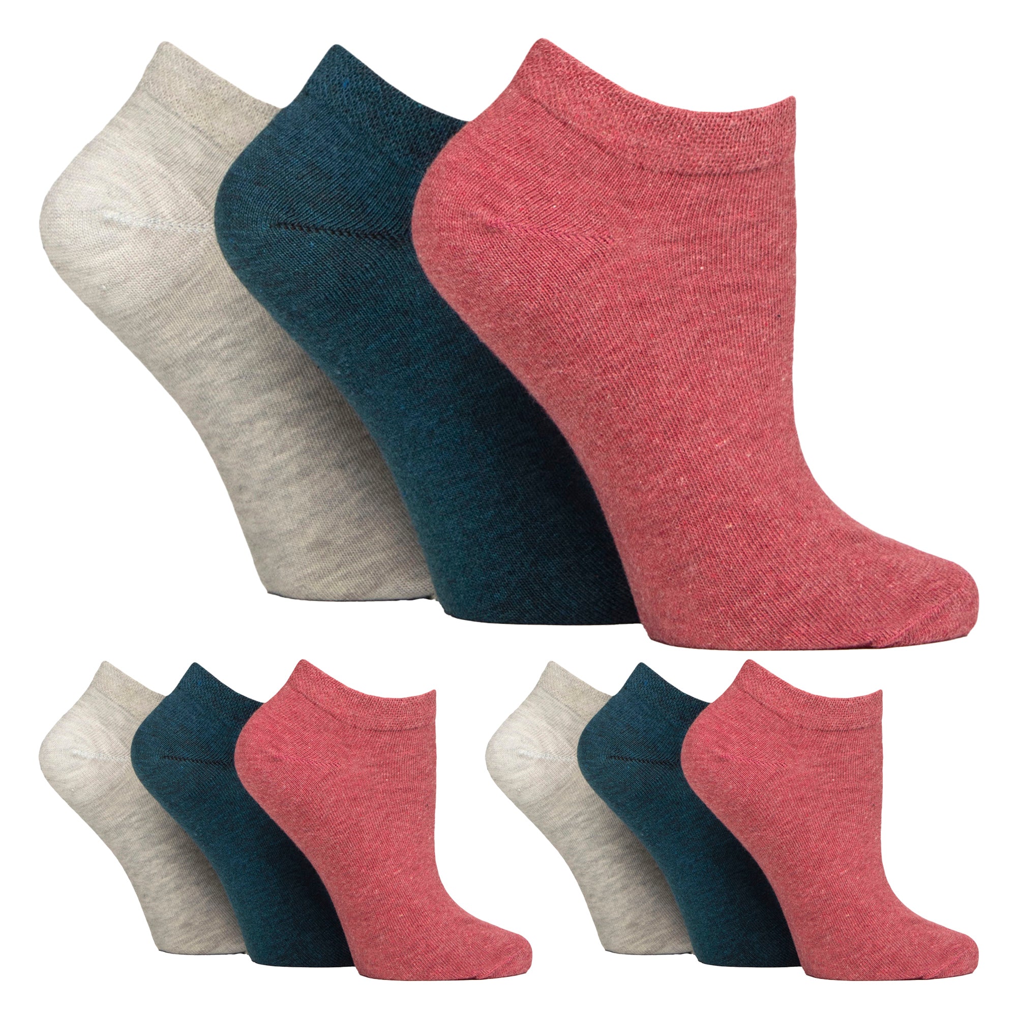 IOMI 9 Pack Womens Diabetic Trainer Socks