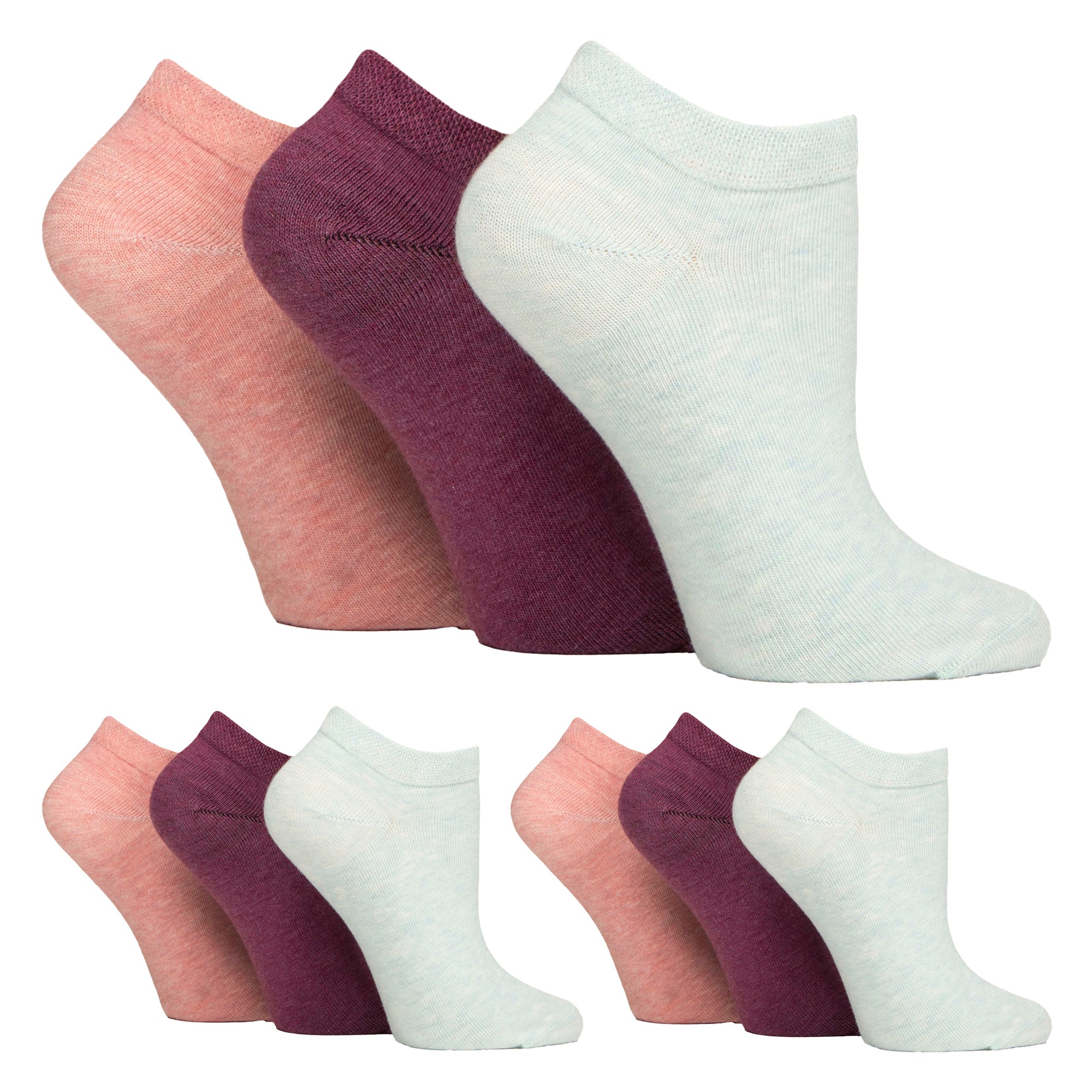 IOMI 9 Pack Womens Diabetic Trainer Socks
