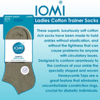IOMI 6 Pack Womens Diabetic Trainer Socks Extra Wide Socks for Swollen Feet