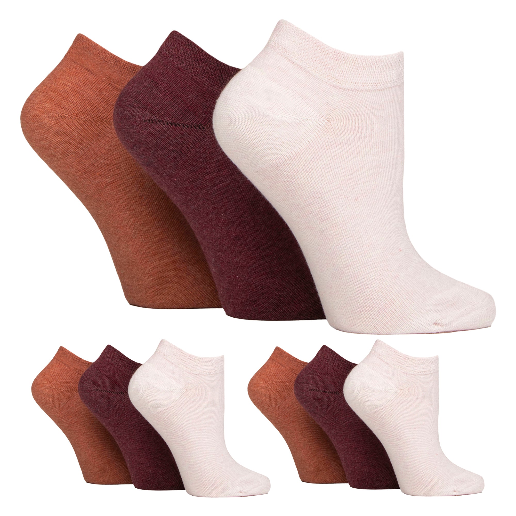 IOMI 9 Pack Womens Diabetic Trainer Socks