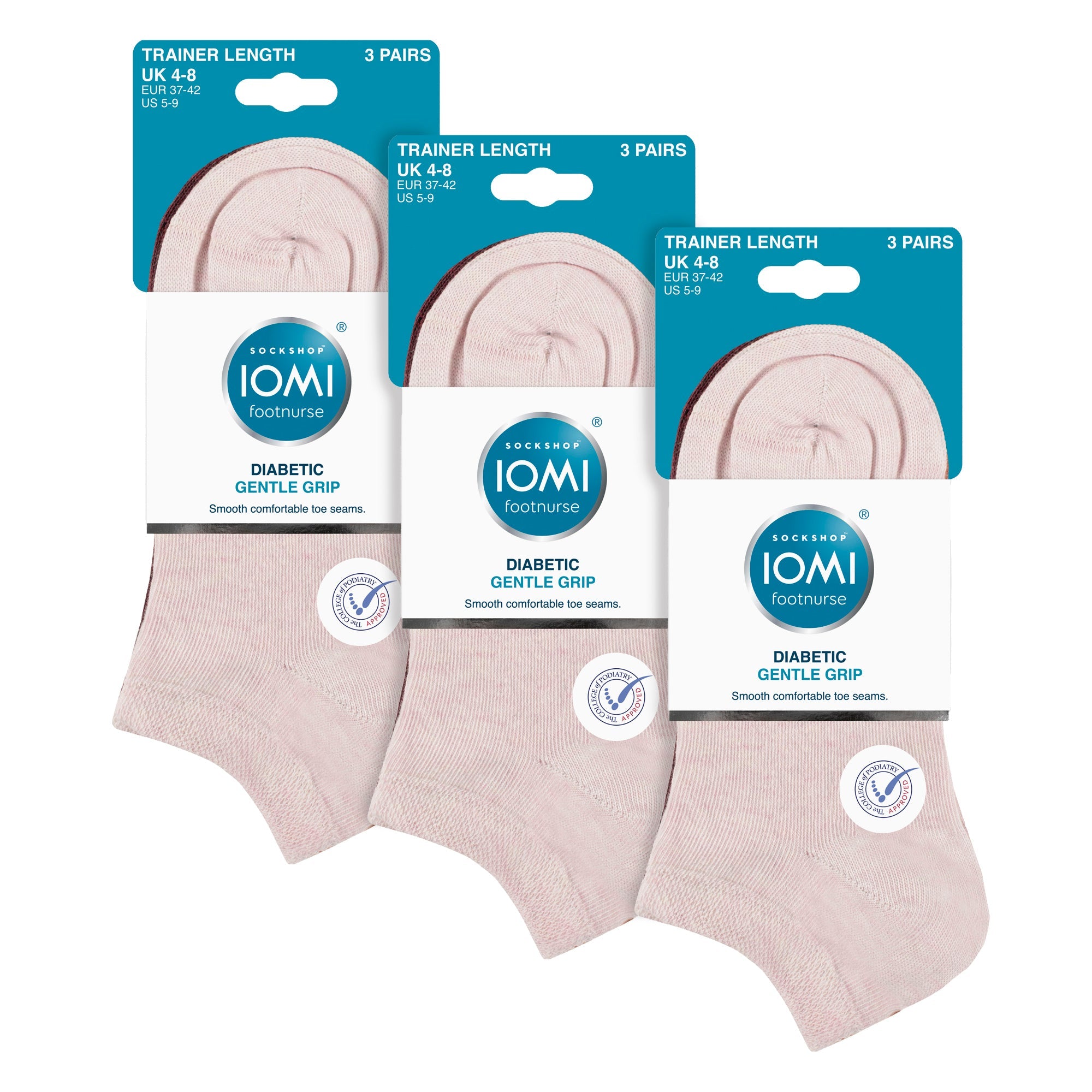IOMI 9 Pack Womens Diabetic Trainer Socks