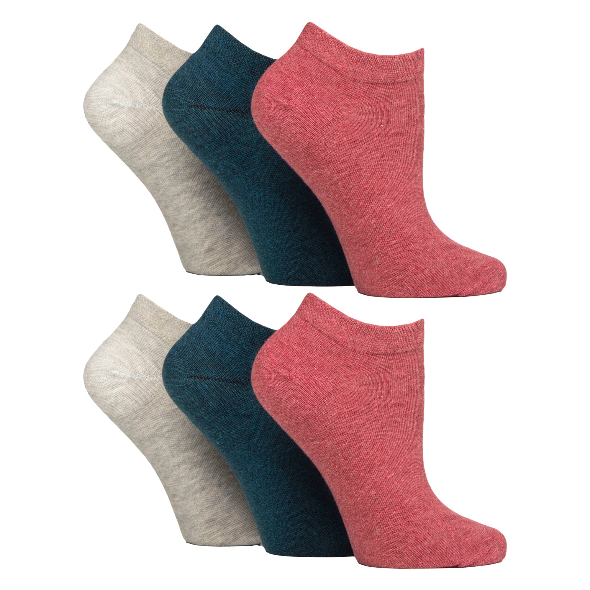 IOMI 6 Pack Womens Diabetic Trainer Socks Extra Wide Socks for Swollen Feet