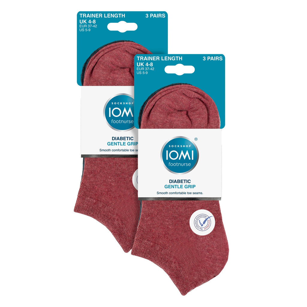 IOMI 6 Pack Womens Diabetic Trainer Socks Extra Wide Socks for Swollen Feet
