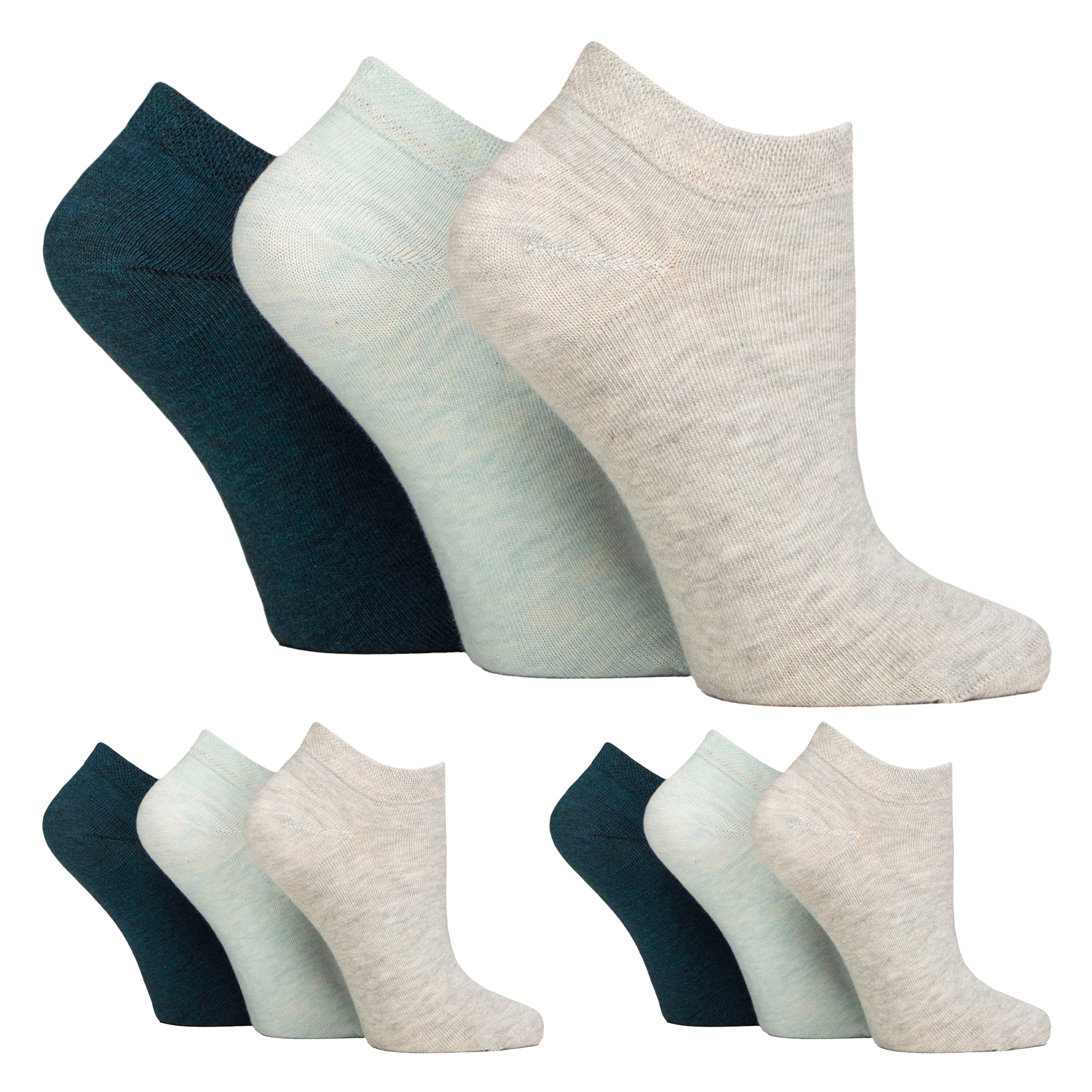 IOMI 9 Pack Womens Diabetic Trainer Socks