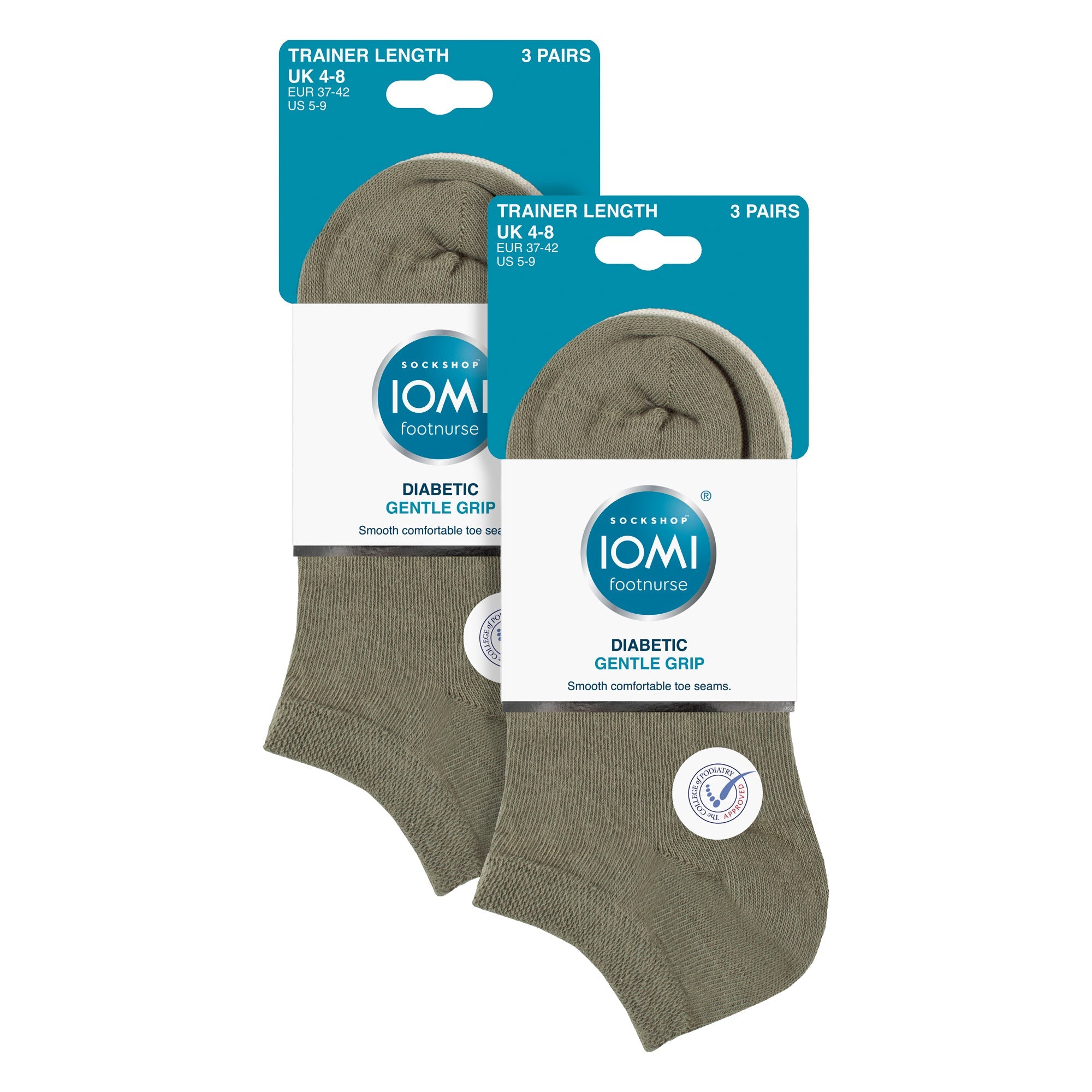 IOMI 6 Pack Womens Diabetic Trainer Socks Extra Wide Socks for Swollen Feet
