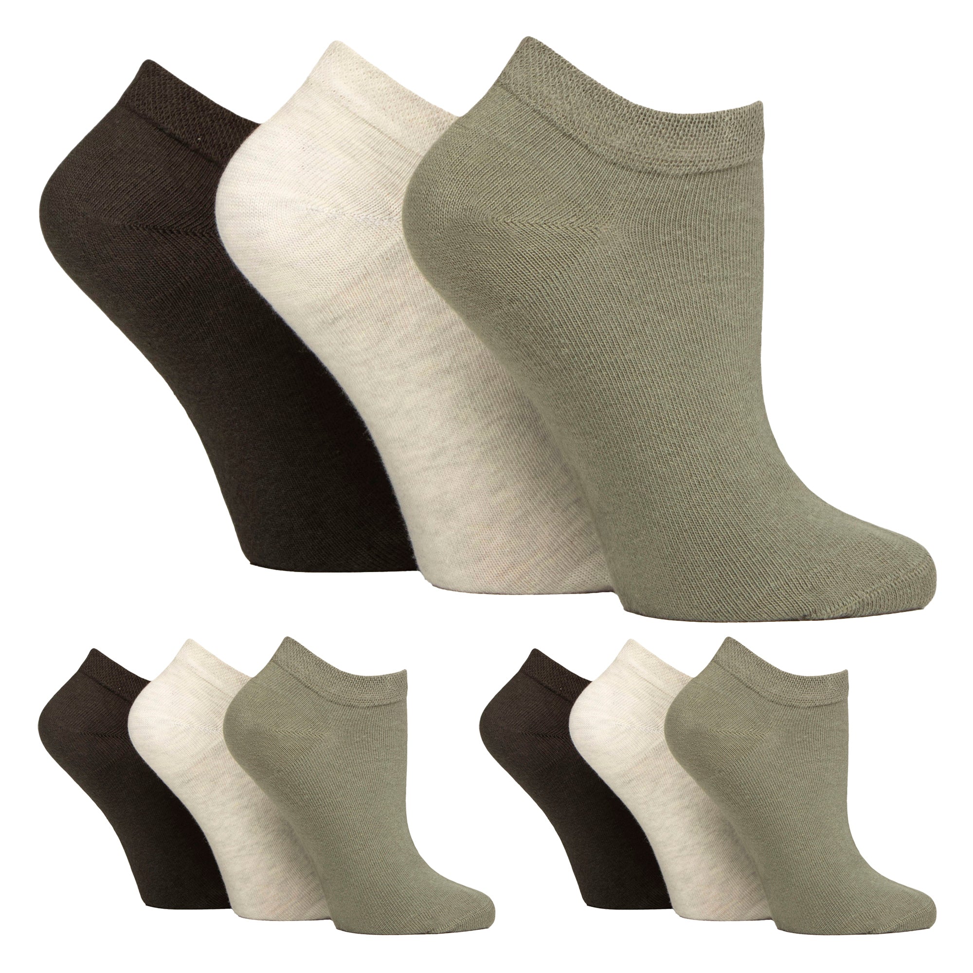 IOMI 9 Pack Womens Diabetic Trainer Socks