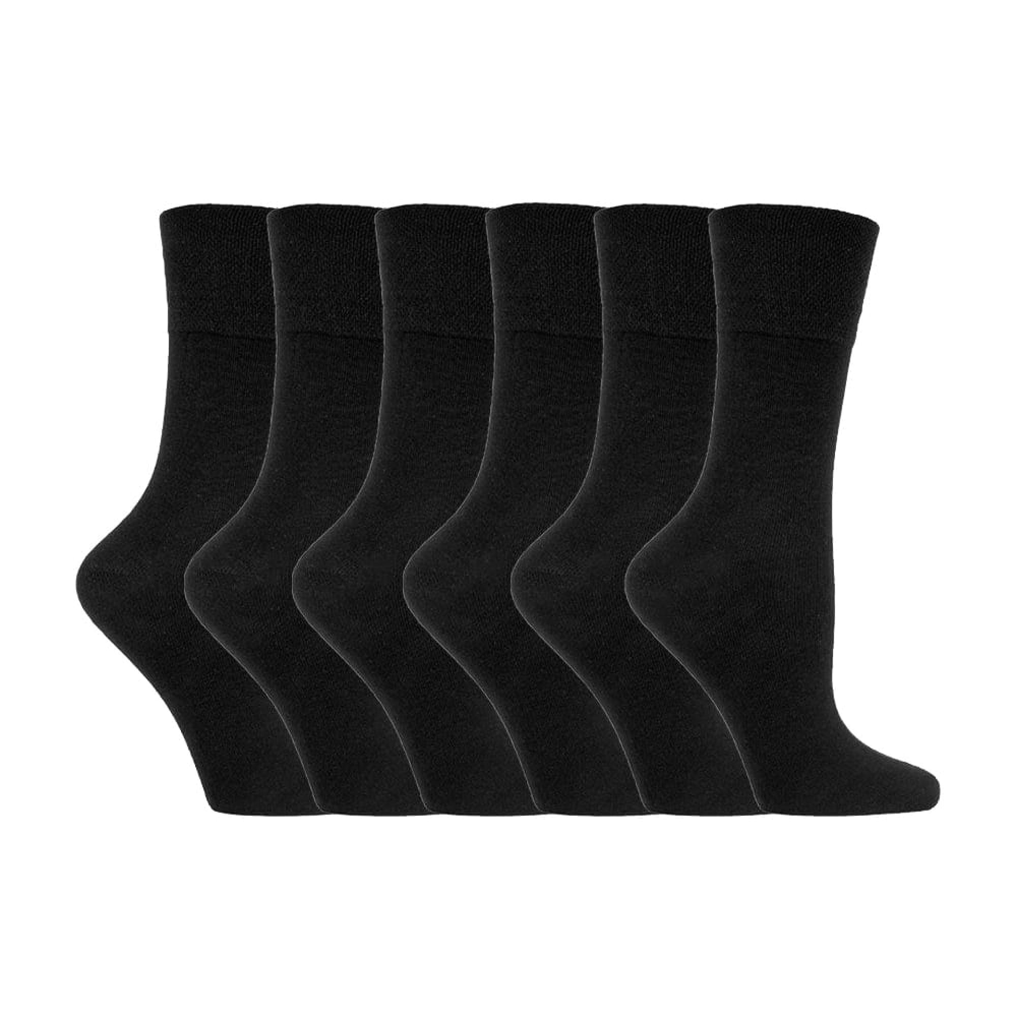 Sock Snob 6 Pack Womens Non Elastic Cotton Diabetic Socks with Seamless Toe