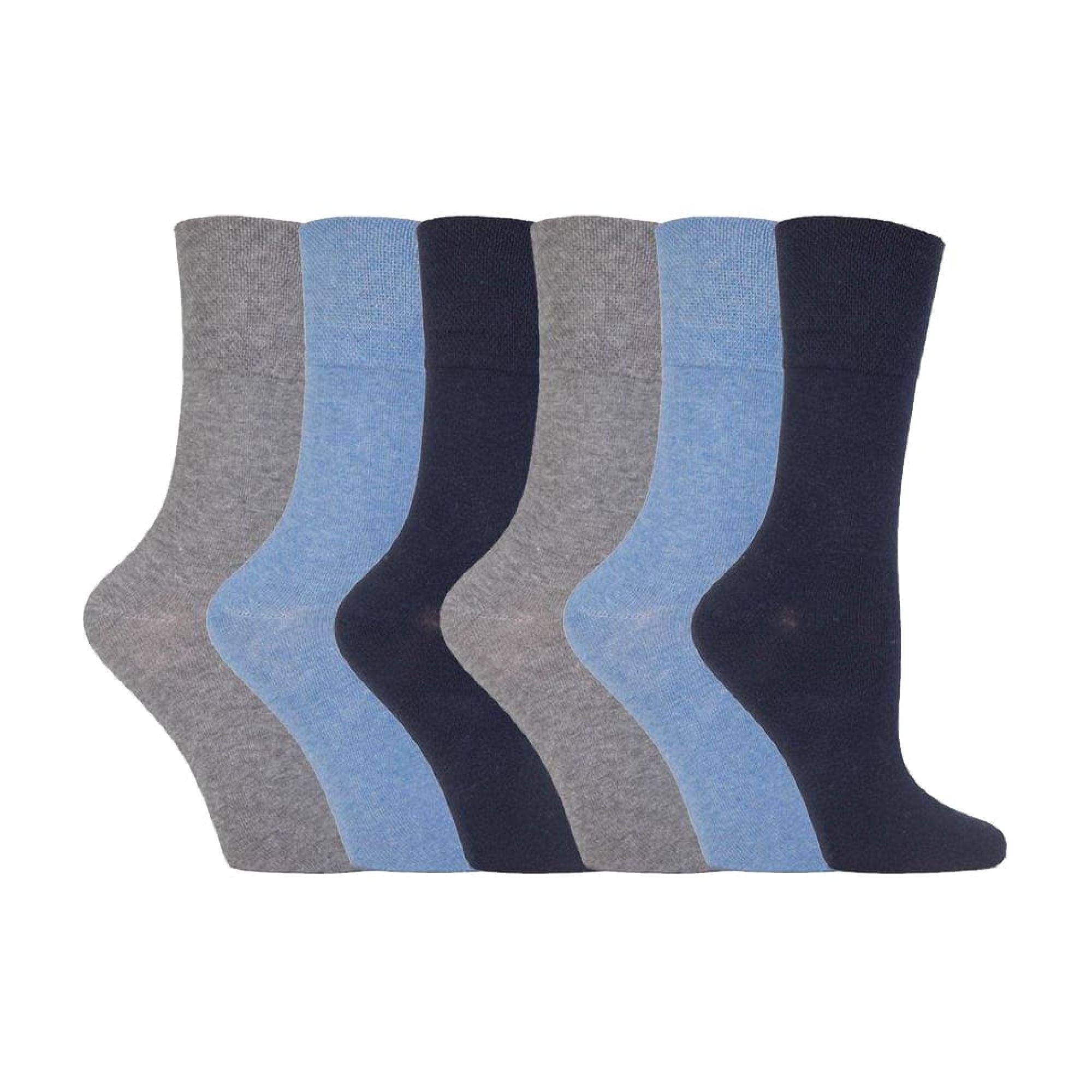 Sock Snob 6 Pack Womens Non Elastic Cotton Diabetic Socks with Seamless Toe