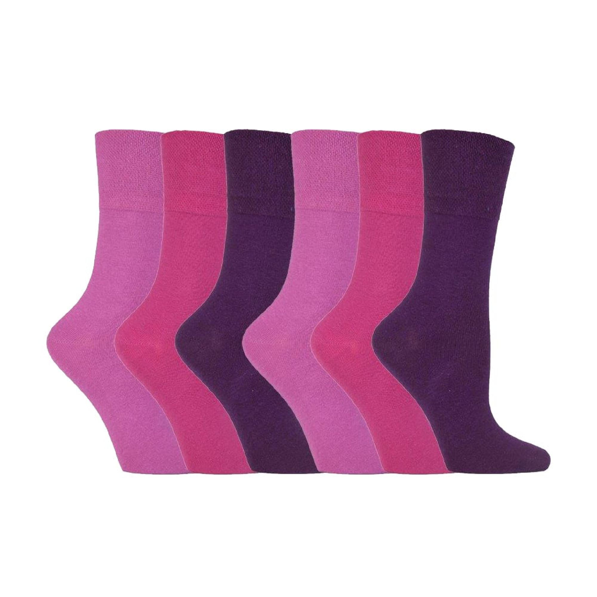 Sock Snob 6 Pack Womens Non Elastic Cotton Diabetic Socks with Seamless Toe