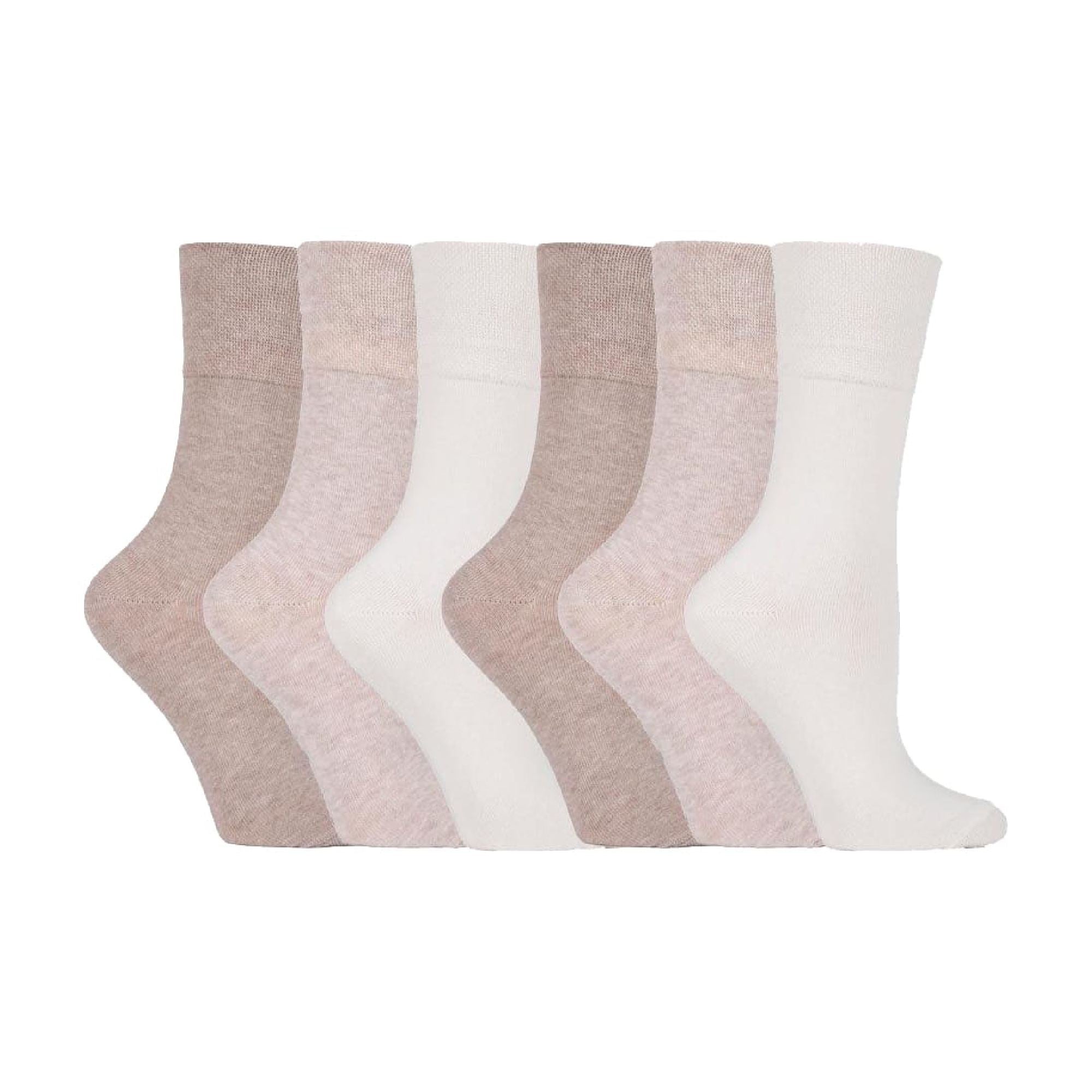 Sock Snob 6 Pack Womens Non Elastic Cotton Diabetic Socks with Seamless Toe