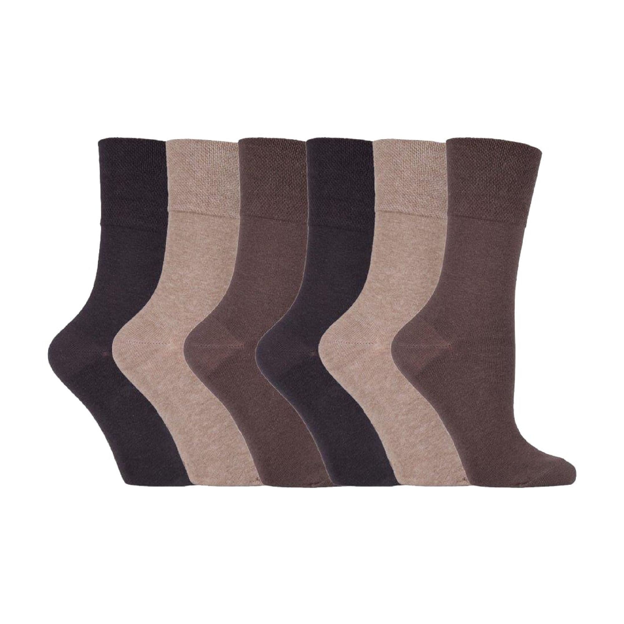 Sock Snob 6 Pack Womens Non Elastic Cotton Diabetic Socks with Seamless Toe