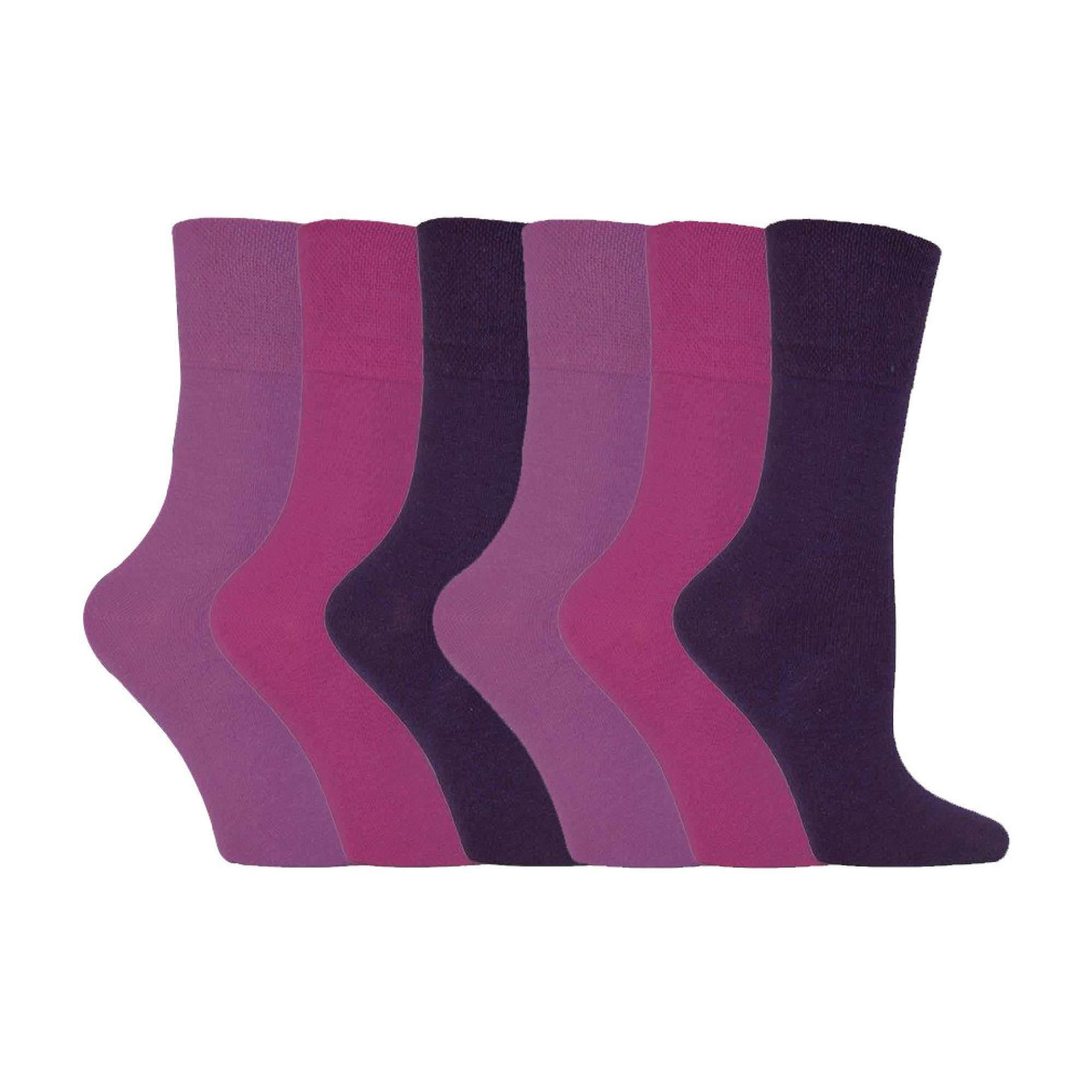 Sock Snob 6 Pack Womens Non Elastic Cotton Diabetic Socks with Seamless Toe