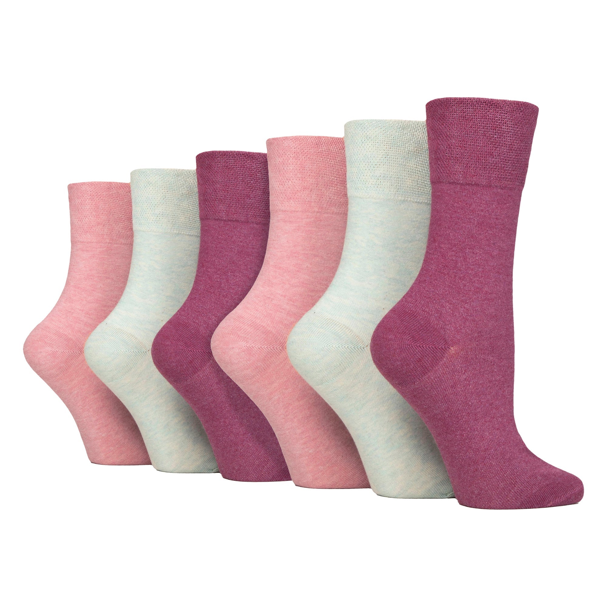 Sock Snob 6 Pack Womens Non Elastic Cotton Diabetic Socks with Seamless Toe