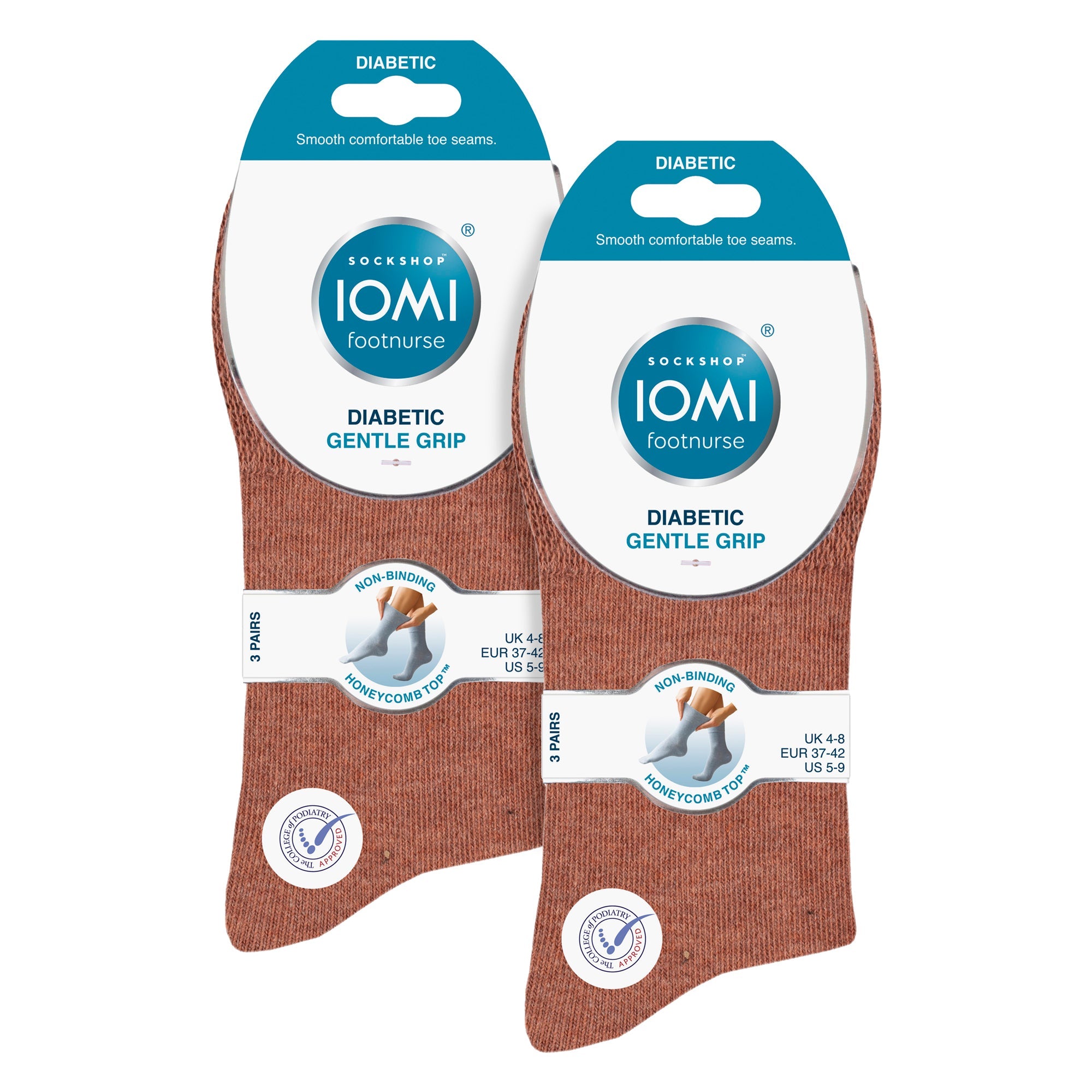 Sock Snob 6 Pack Womens Non Elastic Cotton Diabetic Socks with Seamless Toe