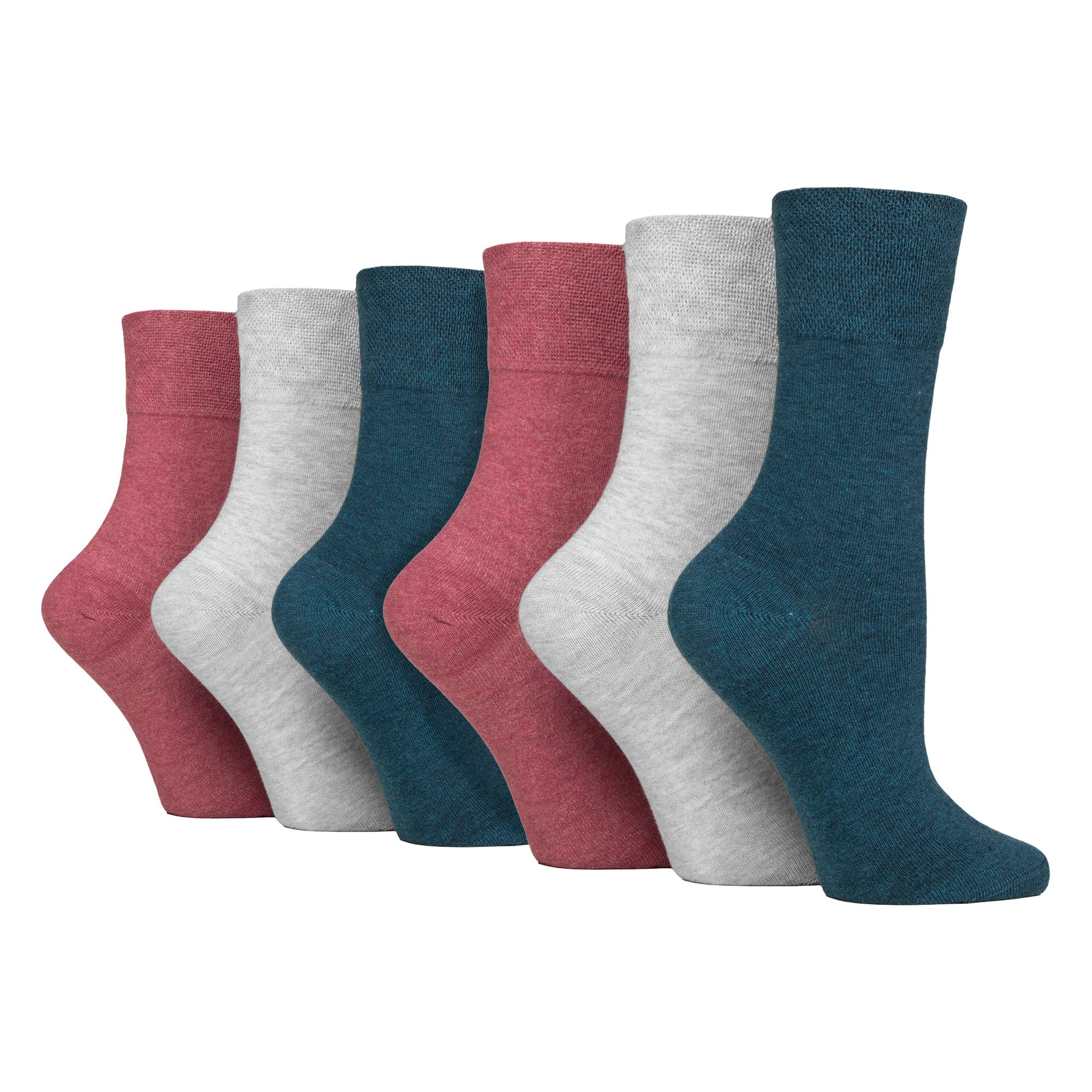 Sock Snob 6 Pack Womens Non Elastic Cotton Diabetic Socks with Seamless Toe