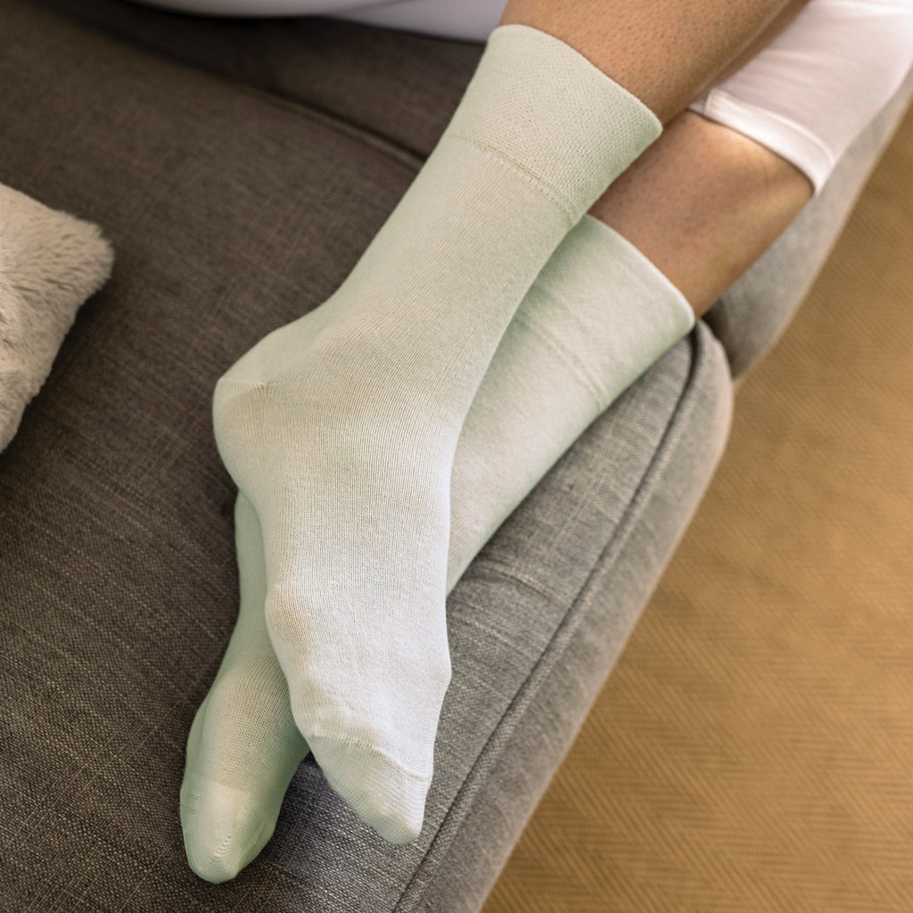 Sock Snob 6 Pack Womens Non Elastic Cotton Diabetic Socks with Seamless Toe