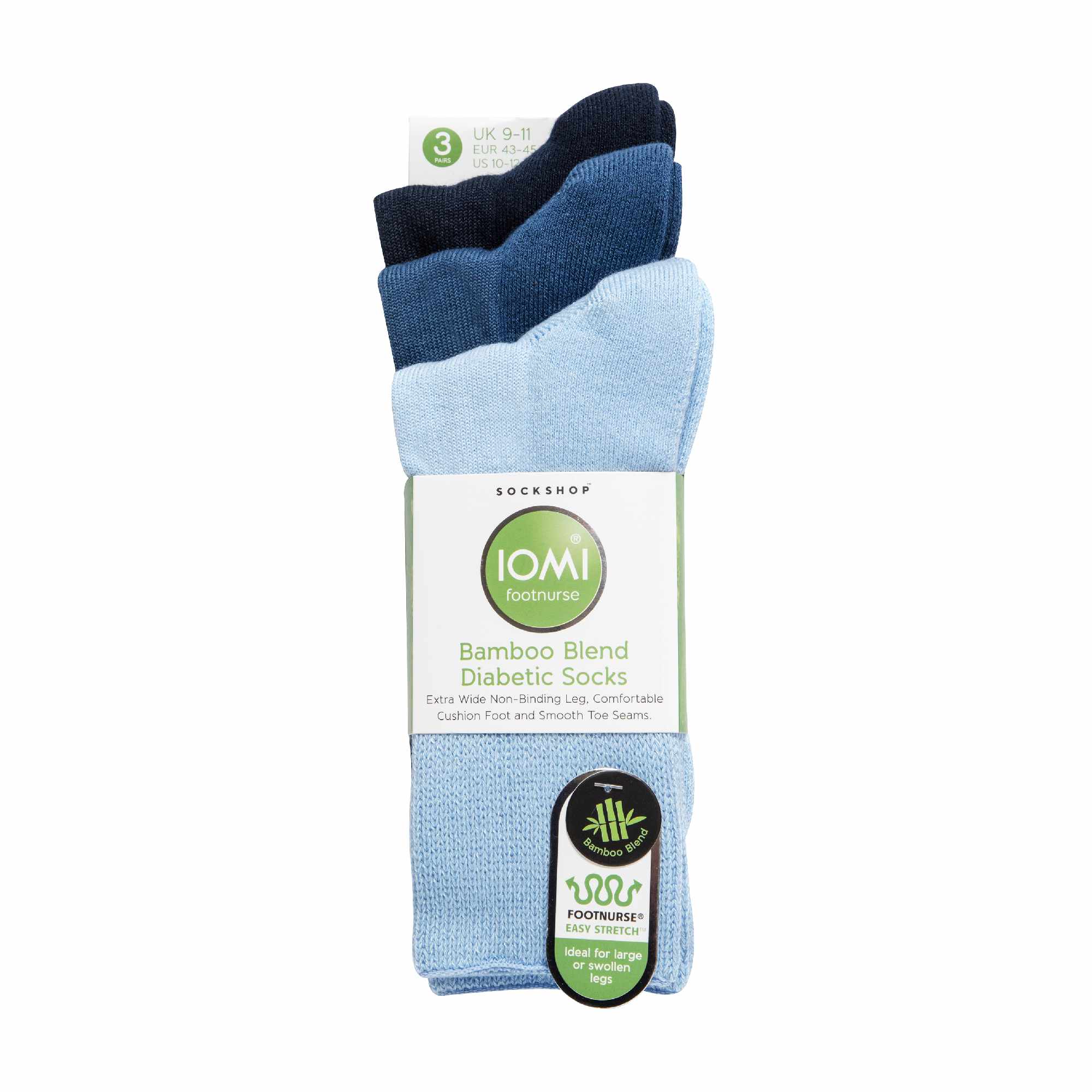 Sock Snob 3 Pack Extra Wide Bamboo Diabetic Socks for Swollen Legs
