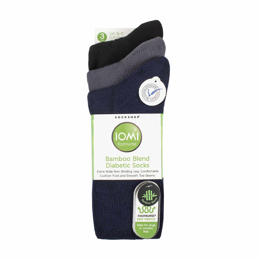 Sock Snob 3 Pack Extra Wide Bamboo Diabetic Socks for Swollen Legs