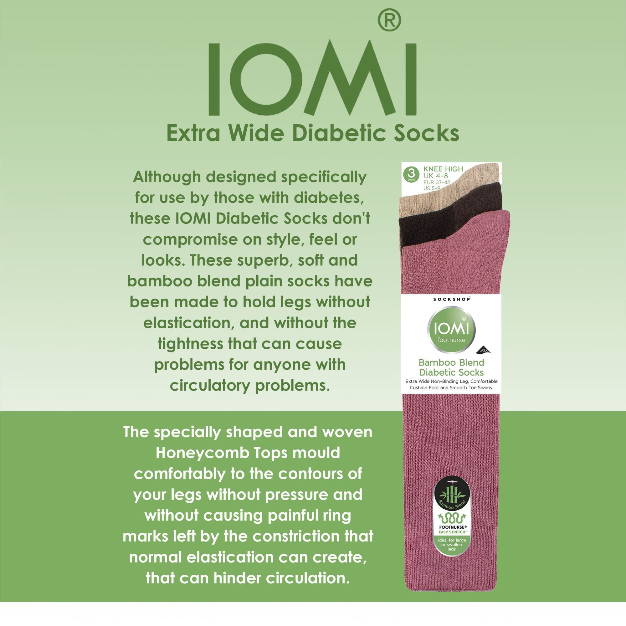Sock Snob 3 Pack Womens Knee High Soft Bamboo Diabetic Socks