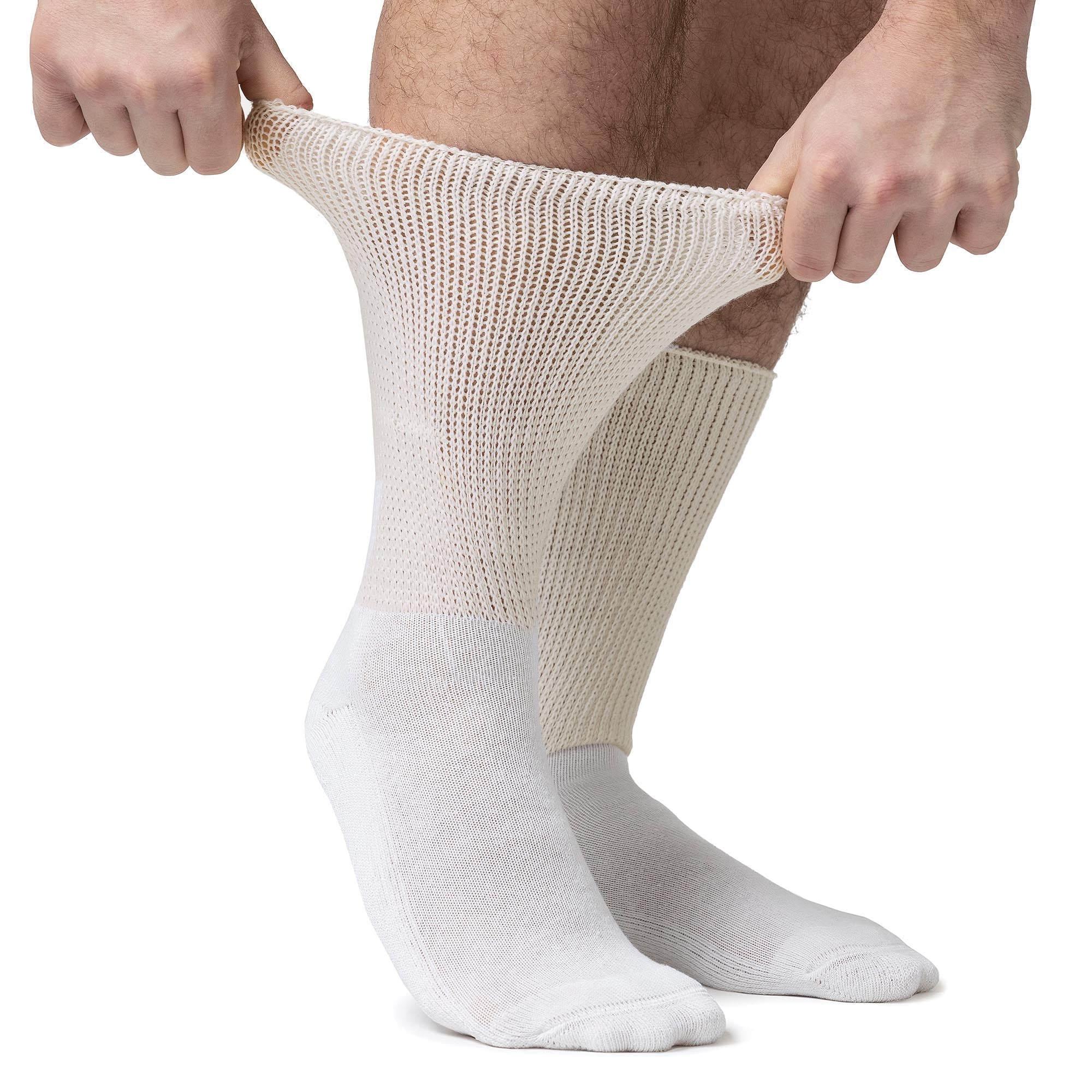 IOMI 3 Pack Extra Wide Cotton Diabetic Socks for Swollen Legs